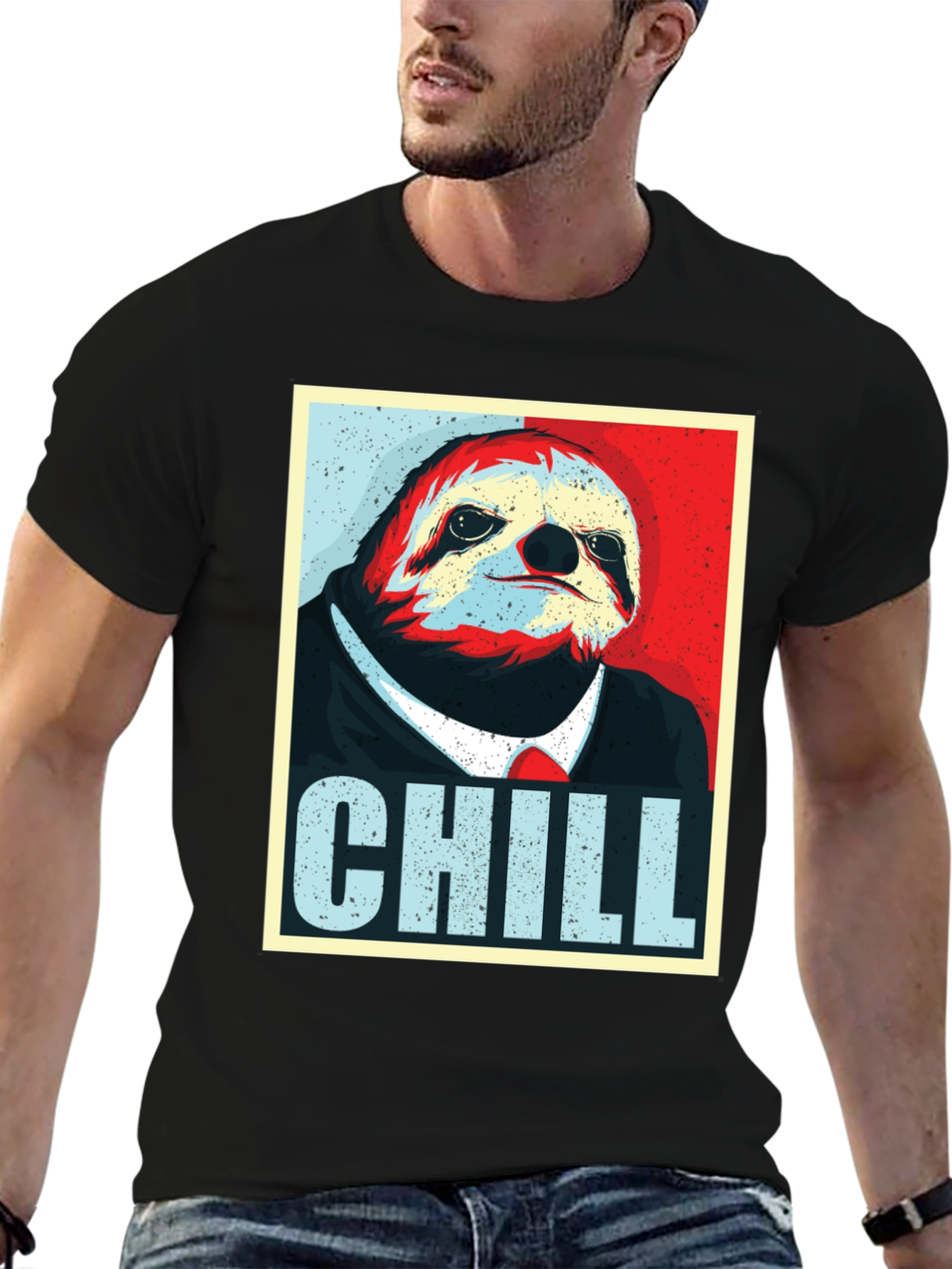 Black Chill Sloth Graphic Tee - Relaxed Fit view 6