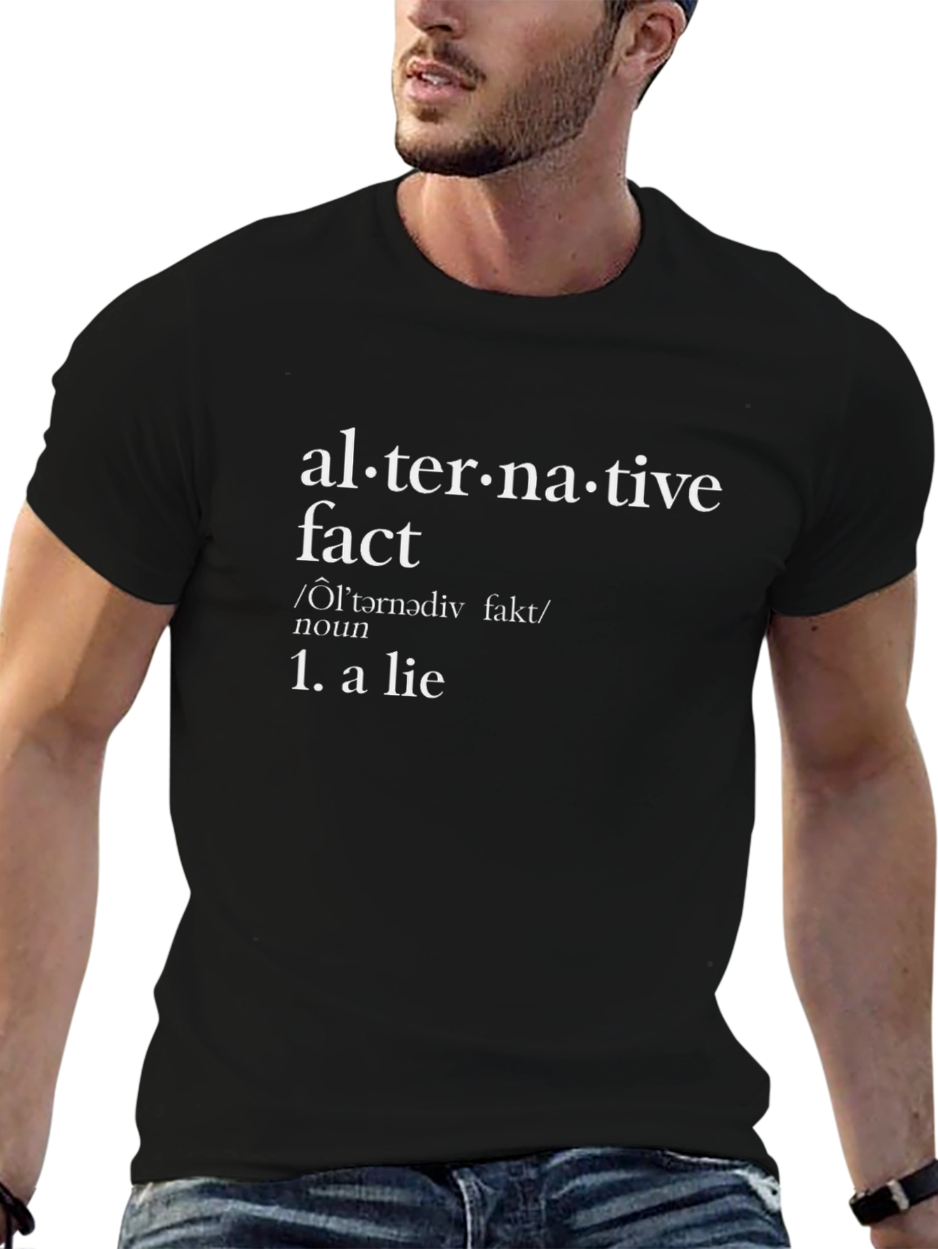 Black Alternative Fact T-Shirt - Funny Sarcastic Definition Tee view 6