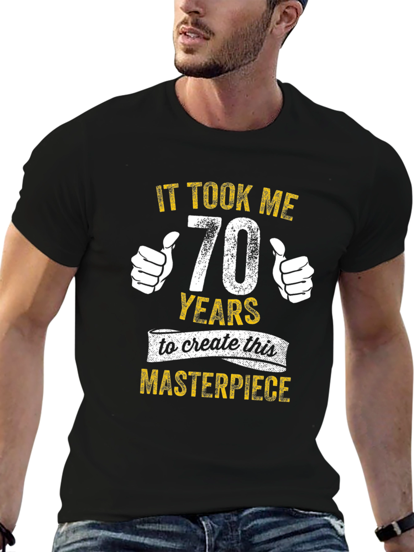 Black Funny 70th Birthday Masterpiece T-Shirt view 6