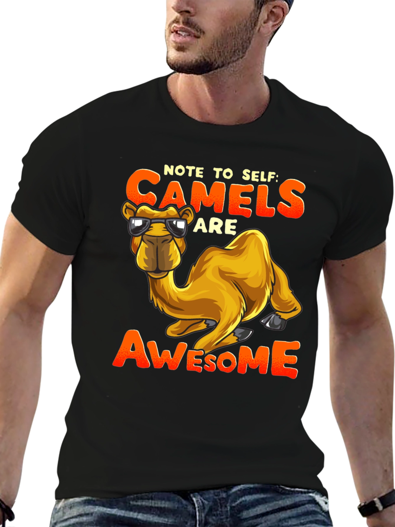 Black Note to Self Camels are Awesome T-Shirt view 6