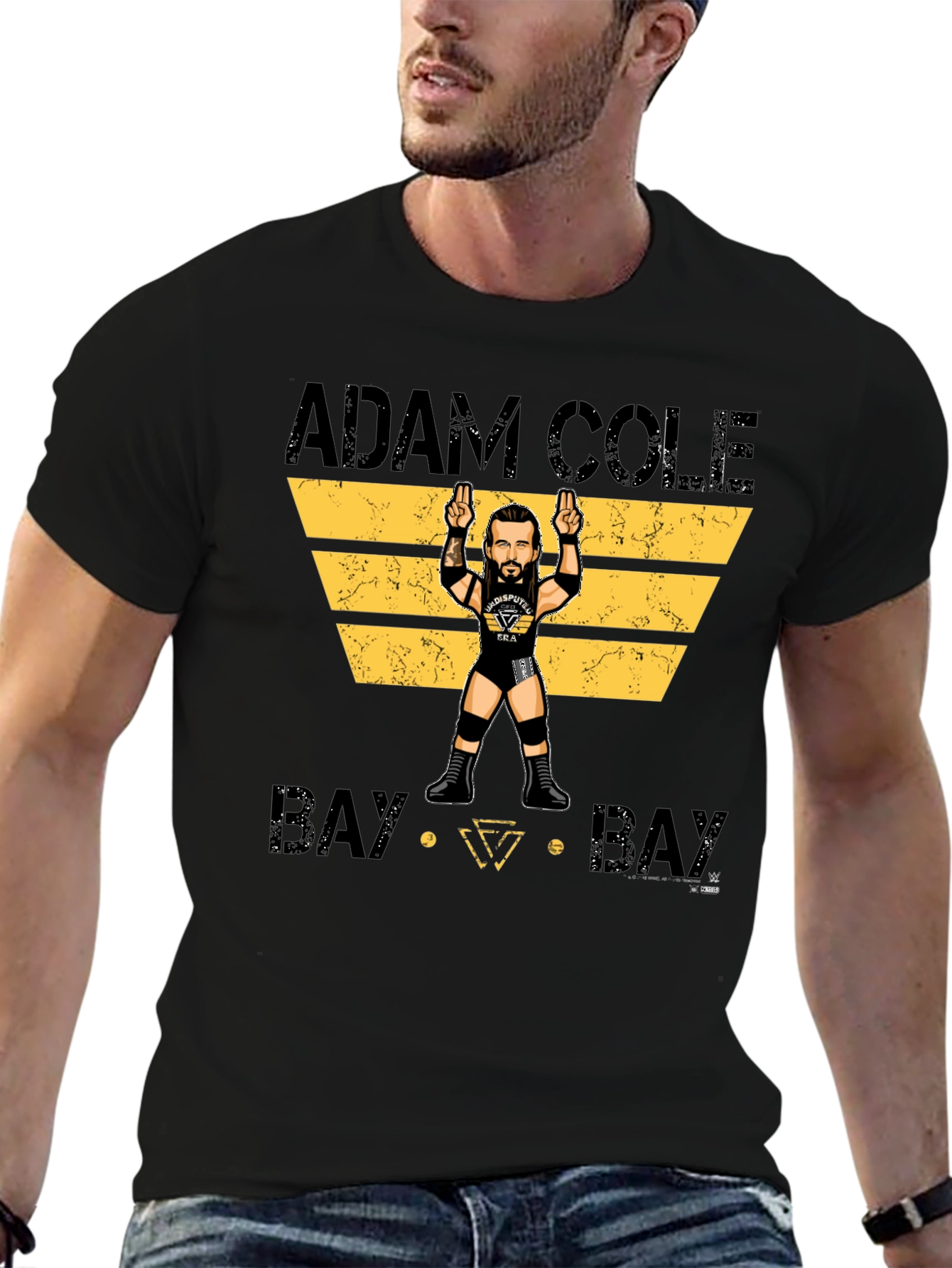 Black Adam Cole Bay Bay T-Shirt Wrestling Fan Apparel view 6