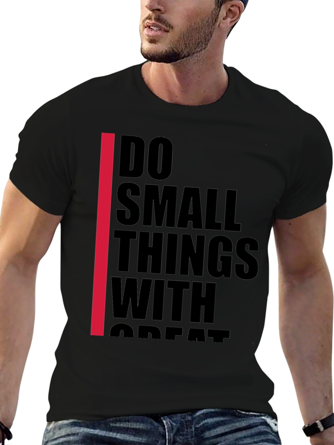Black Inspirational Graphic Tee - Do Small Things With Great Love view 6