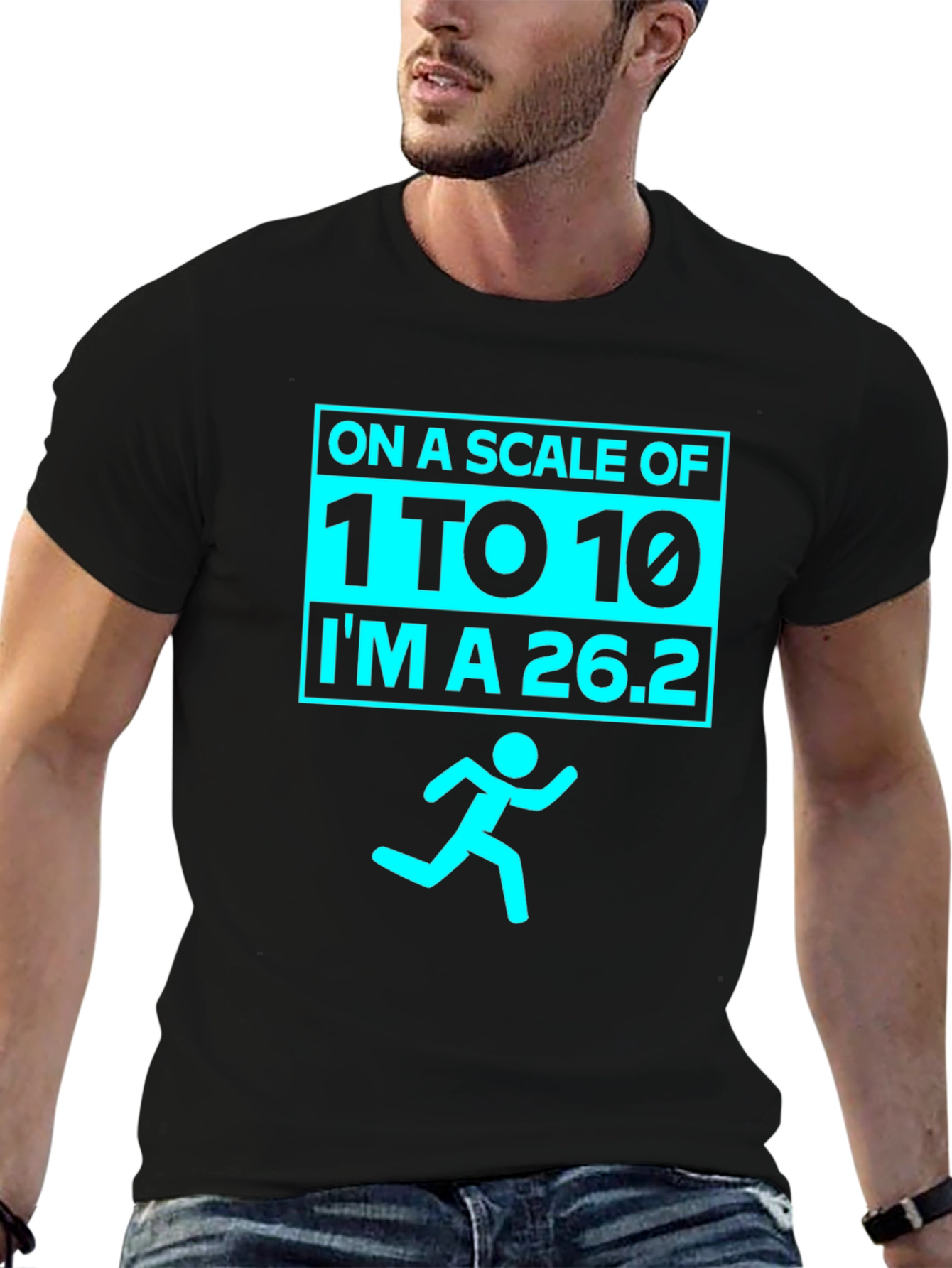 Black Marathoner's Humor Tee - Running Scale 26.2 view 6