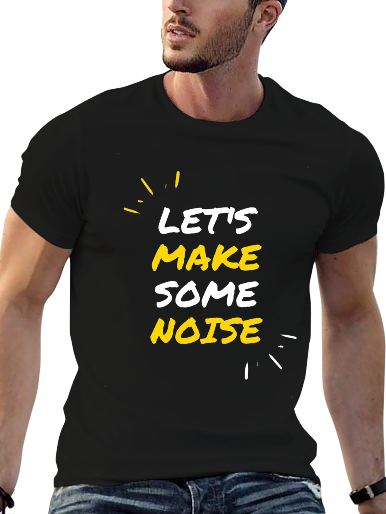 Black Let's Make Some Noise Black Graphic Tee view 6