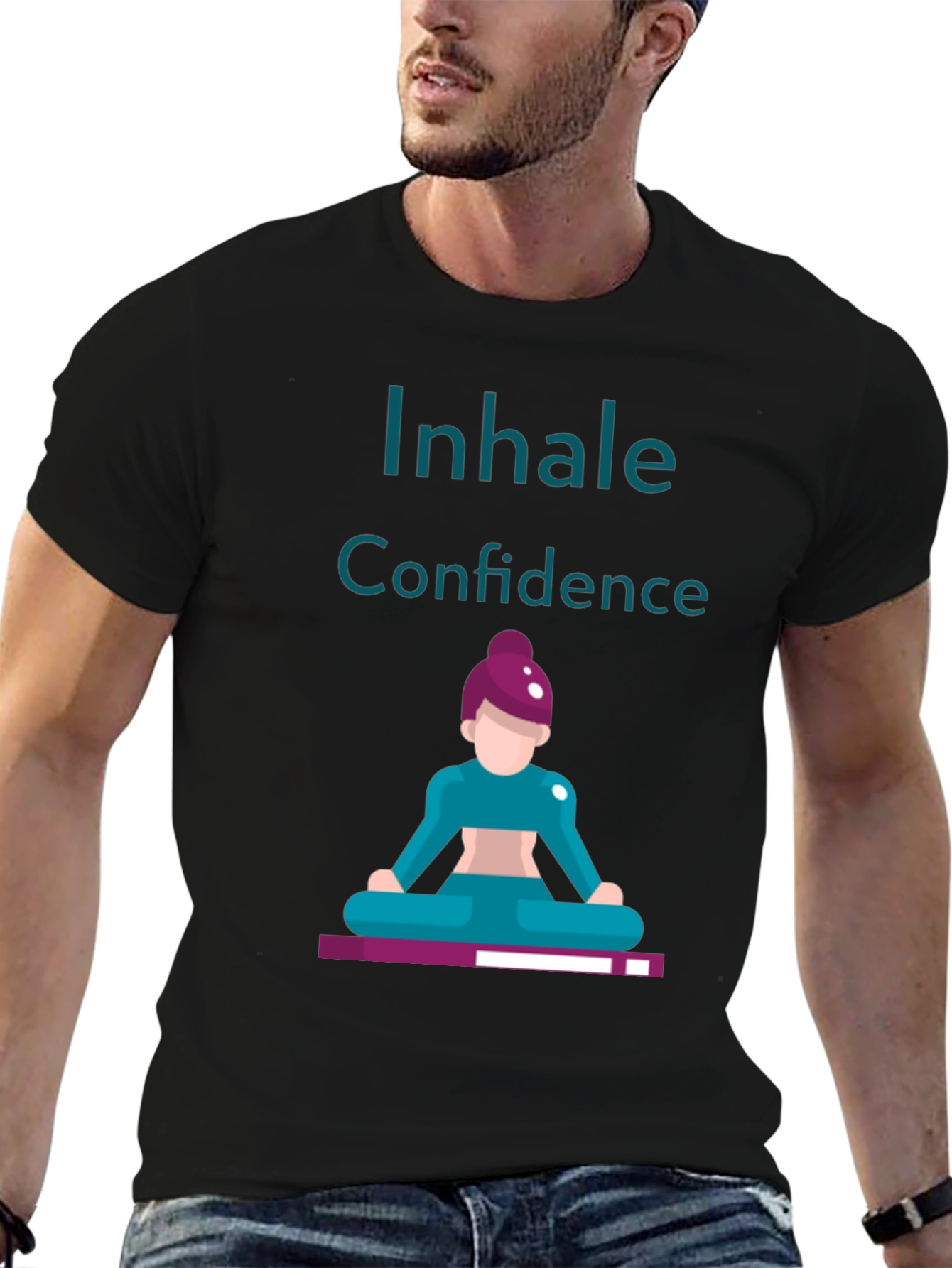Black Inhale Confidence Graphic Tee - Black view 6