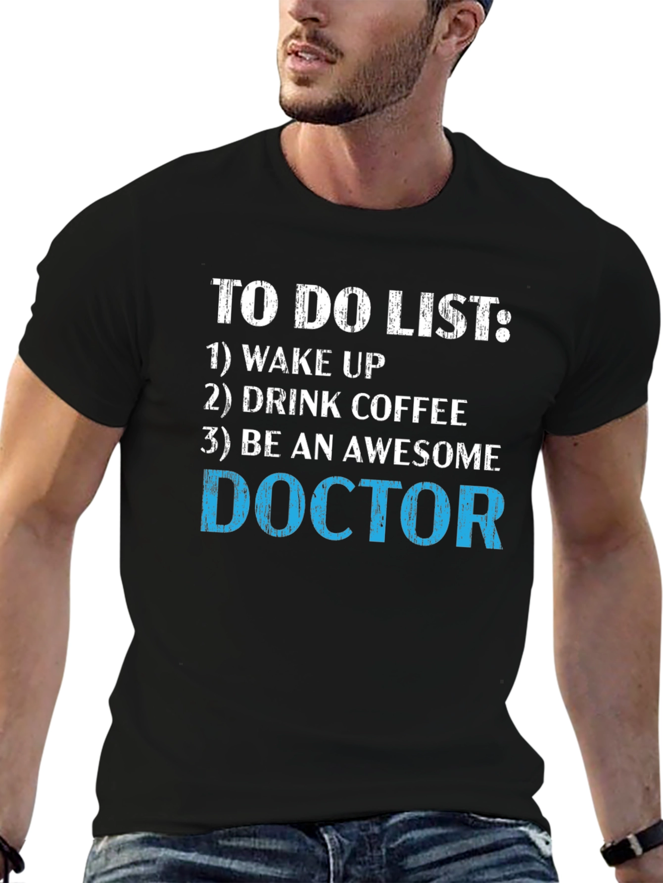 Black To Do List Doctor T-Shirt - Wake Up Be Awesome view 6