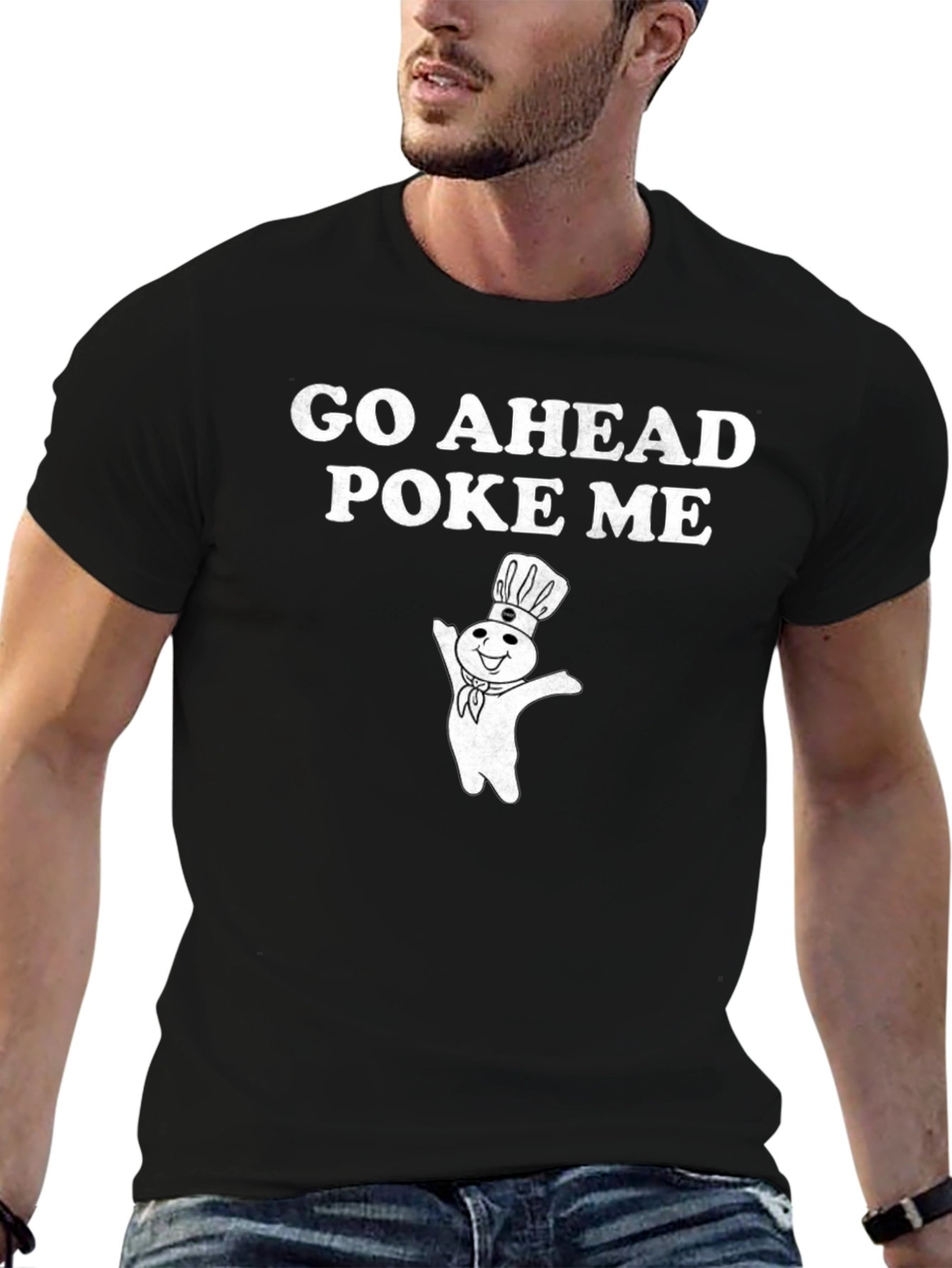 Black Go Ahead Poke Me Doughboy Graphic Tee view 6