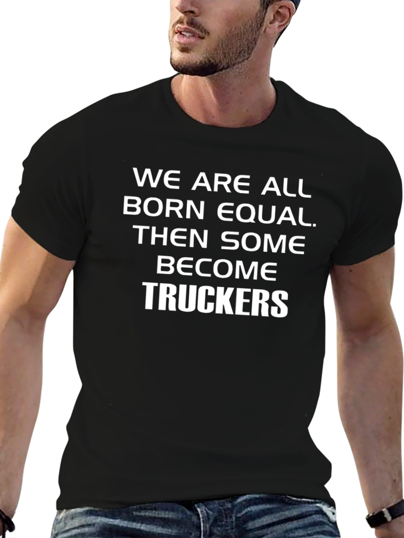Black Truckers T-Shirt - We Are All Born Equal view 6