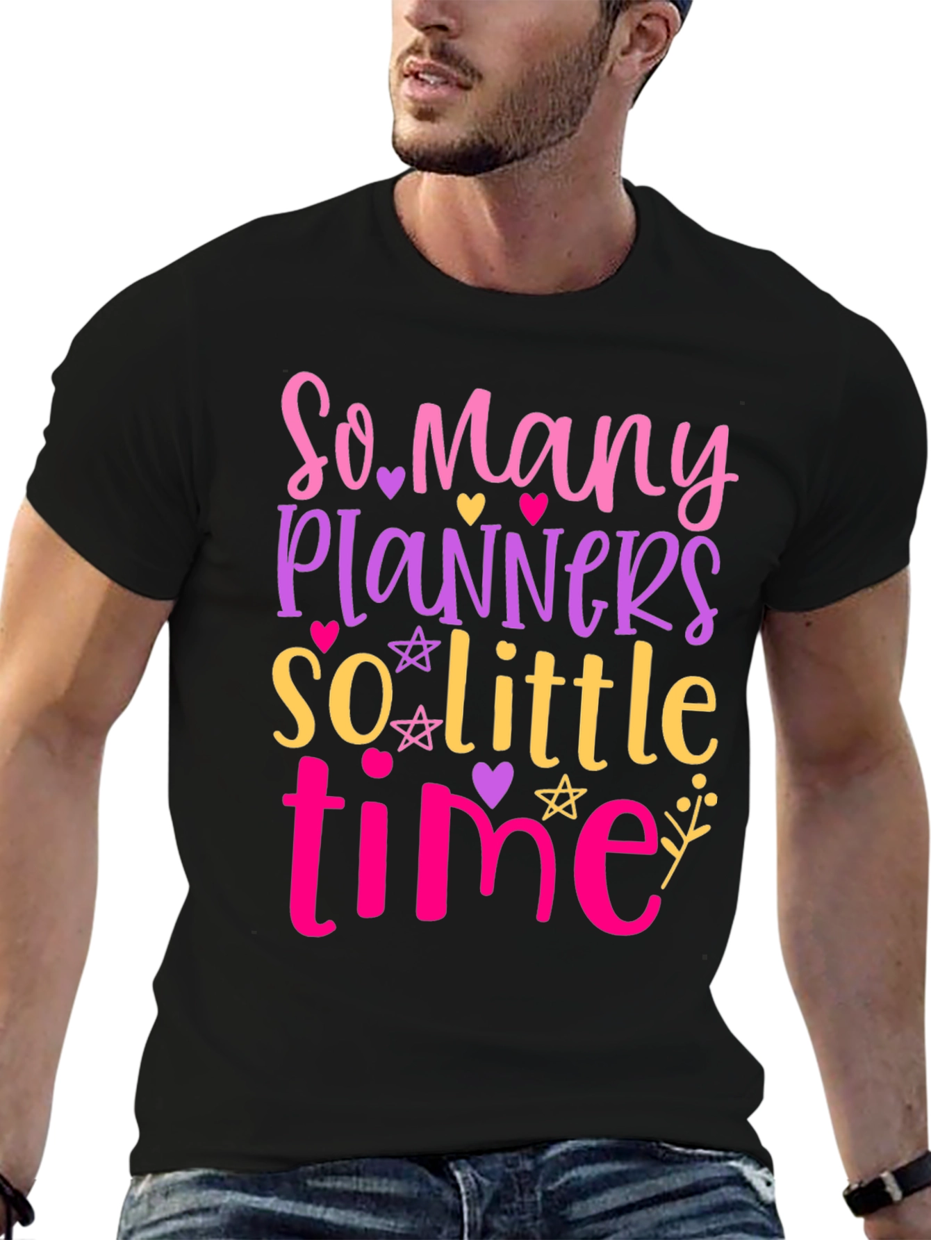 Black So Many Planners, So Little Time - Graphic Tee view 6