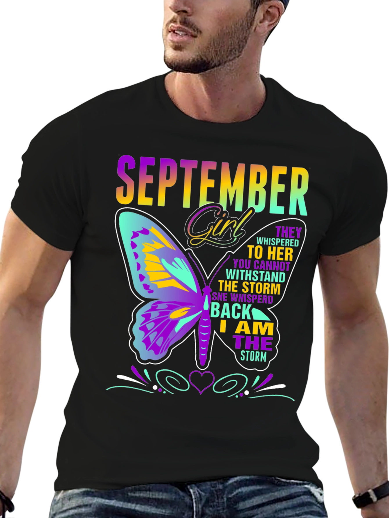 Black September Girl Butterfly T-Shirt view 6