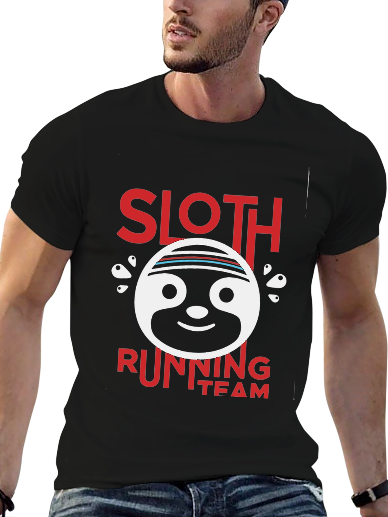 Black Sloth Running Team Graphic T-Shirt view 6
