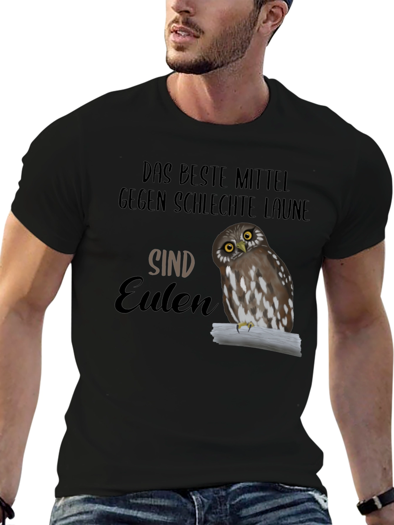 Black Owl T-Shirt - Das Beste Mittel Gegen Schlechte Laune view 6