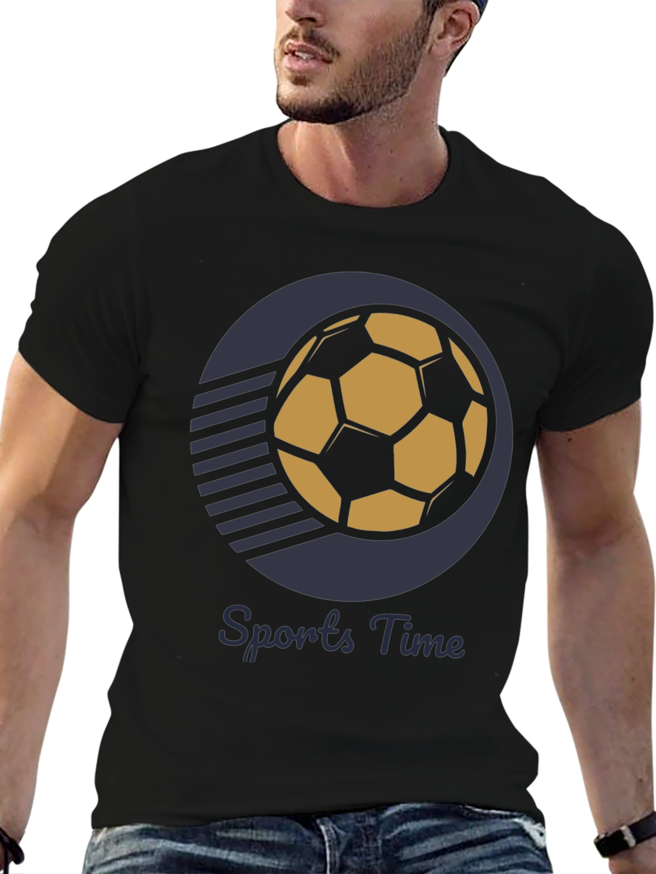 Black Sports Time Graphic T-Shirt view 6