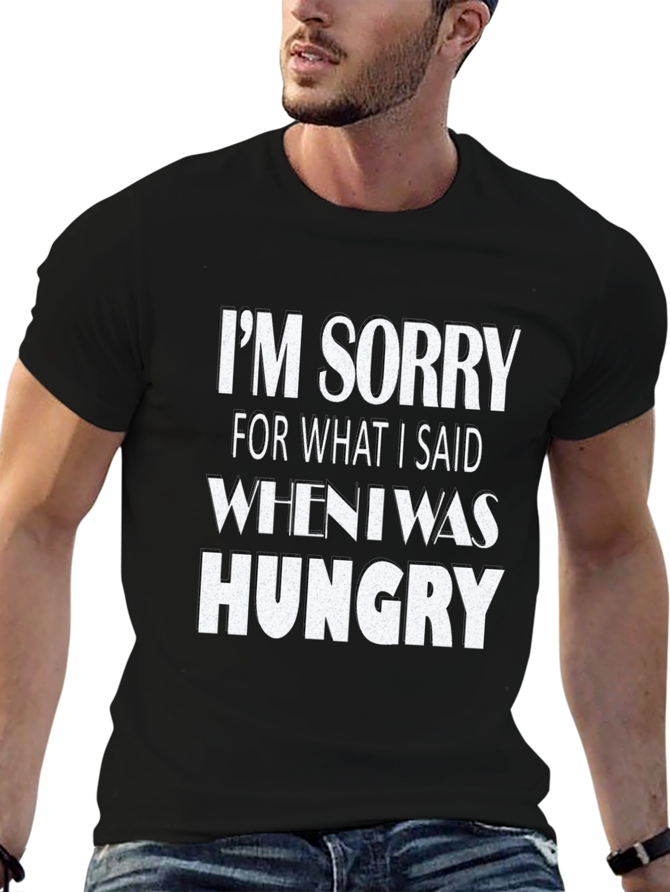 Black I'm Sorry When Hungry Black Graphic Tee view 6
