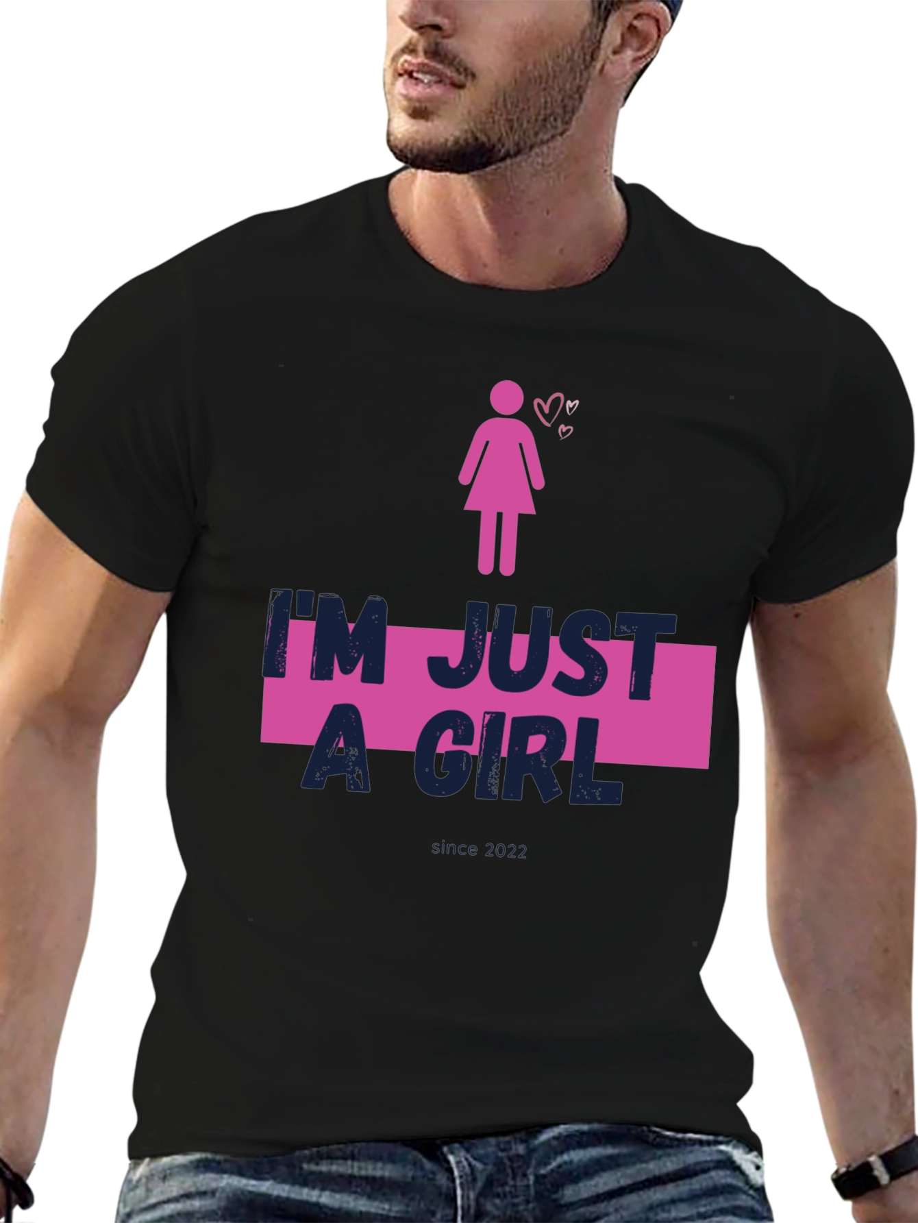 Black I'm Just A Girl Black Tee view 6