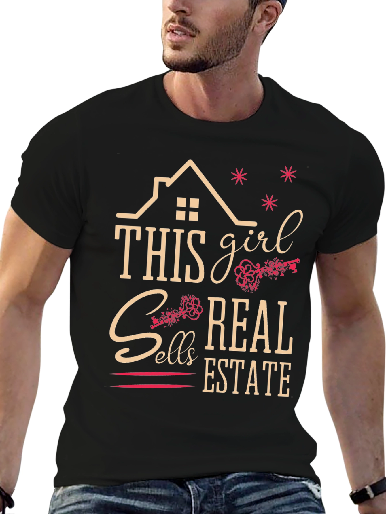 Black This Girl Sells Real Estate T-Shirt view 6