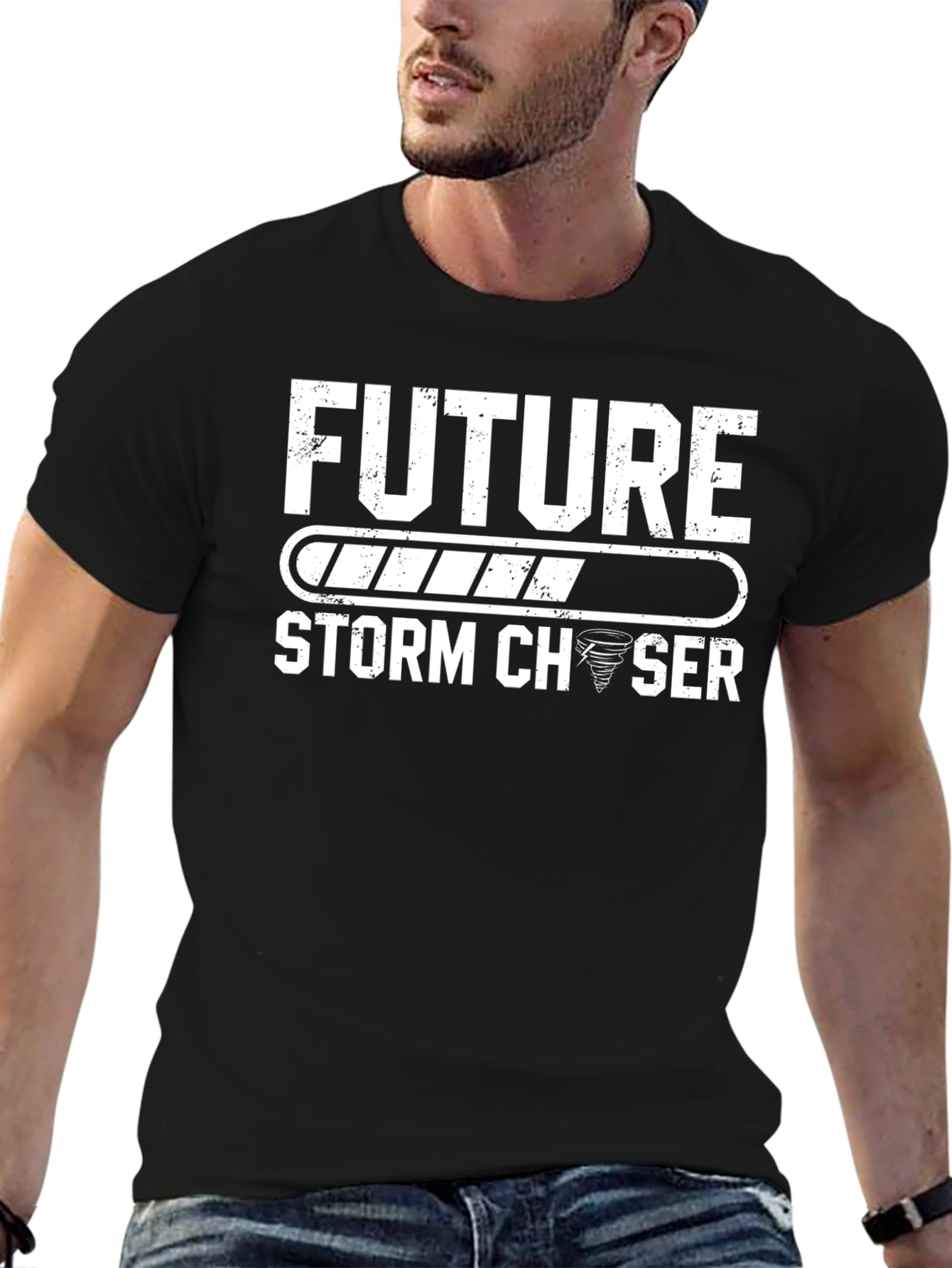 Black Future Storm Chaser Graphic Tee - Black view 6