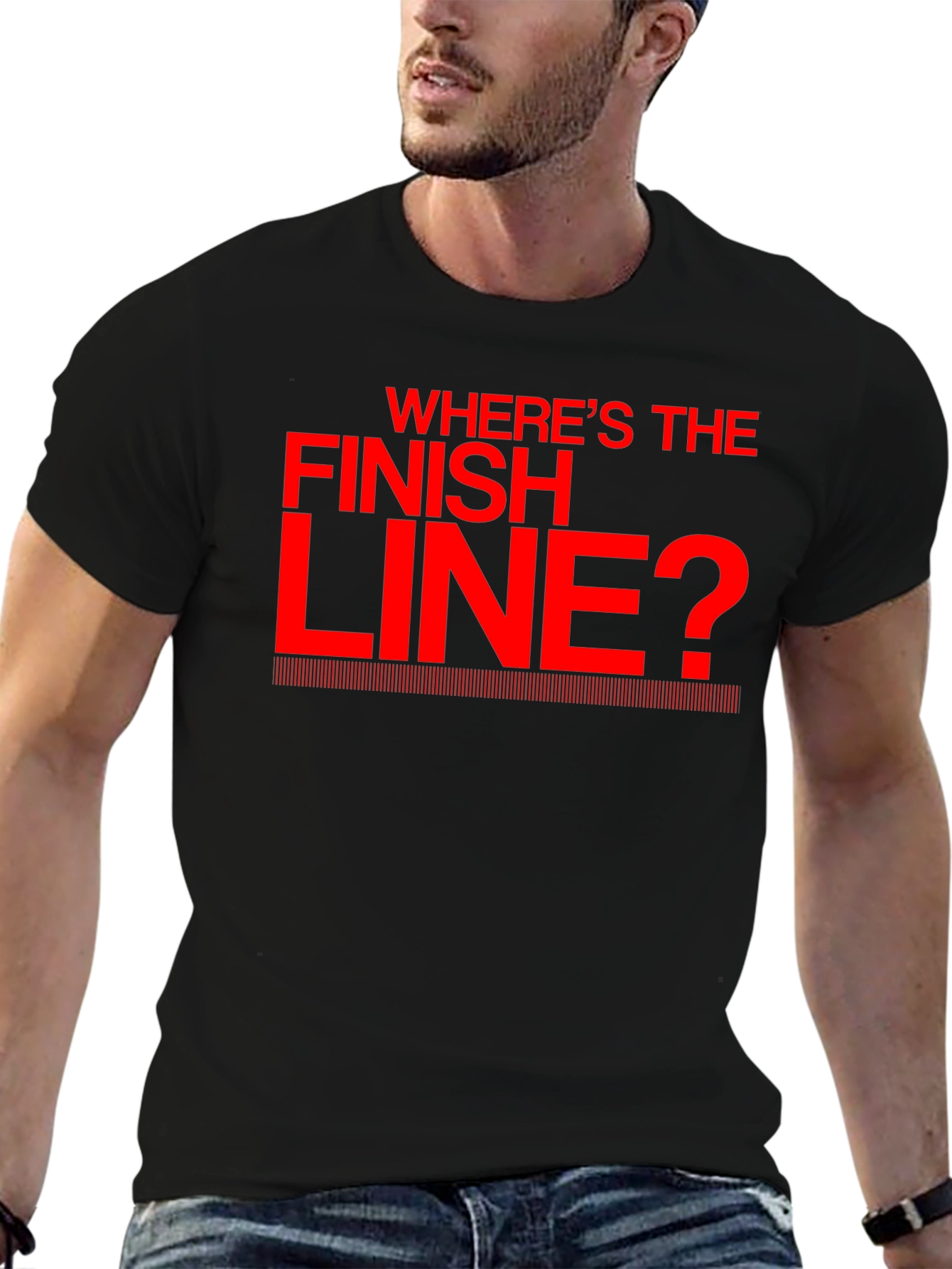 Black Where's the Finish Line? Black T-Shirt view 6