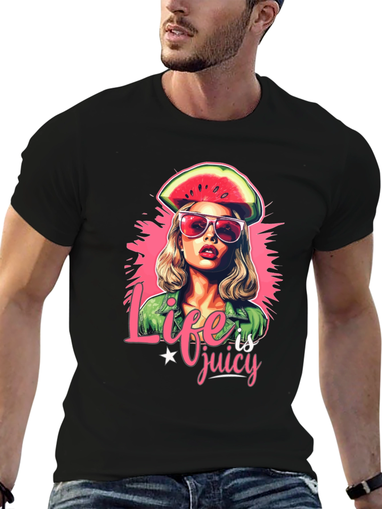 Black Life is Juicy Watermelon Graphic Tee view 6