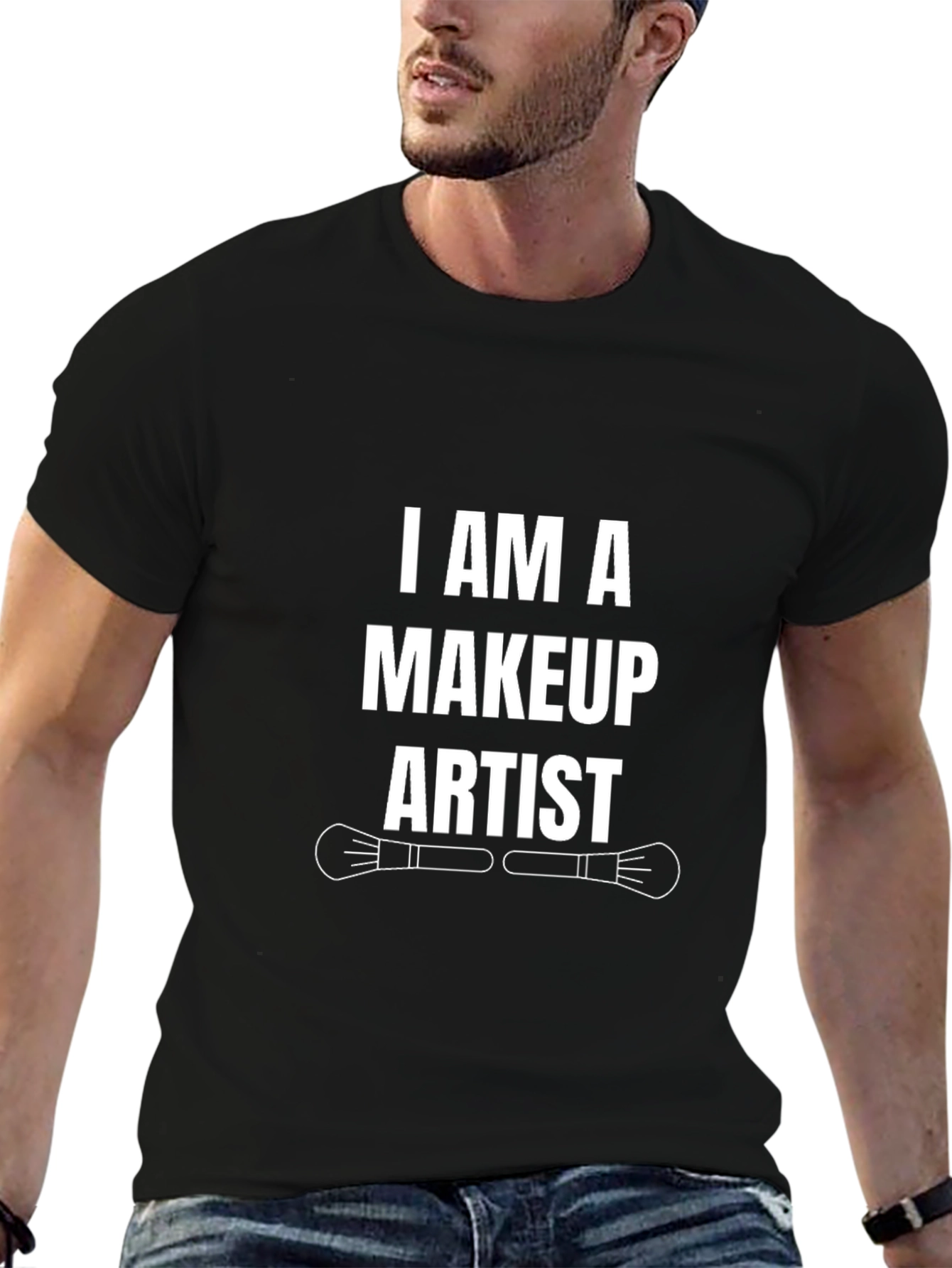 Black Makeup Artist T-Shirt - Stylish Graphic Tee view 6