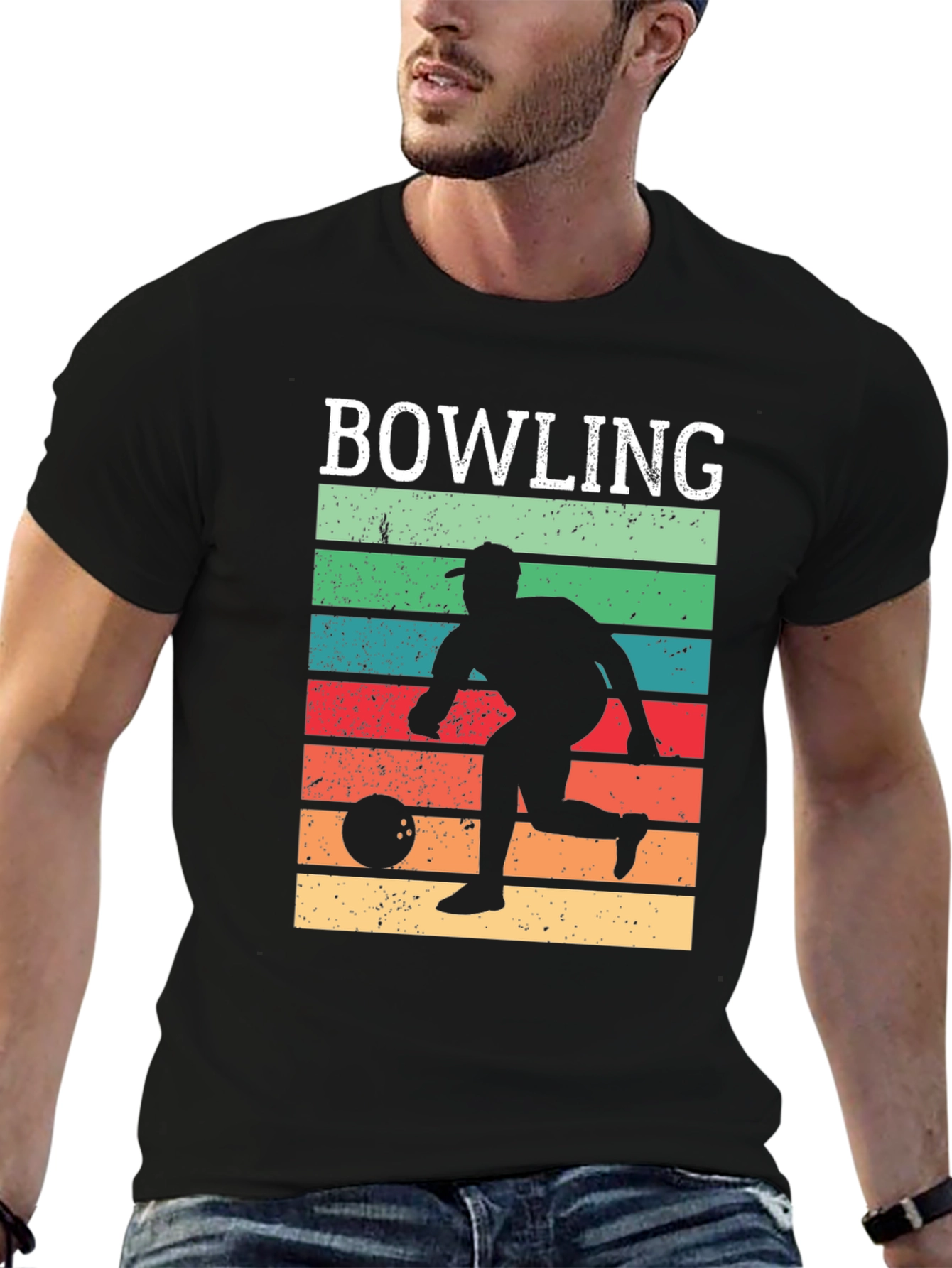 Black Retro Bowling T-Shirt view 6