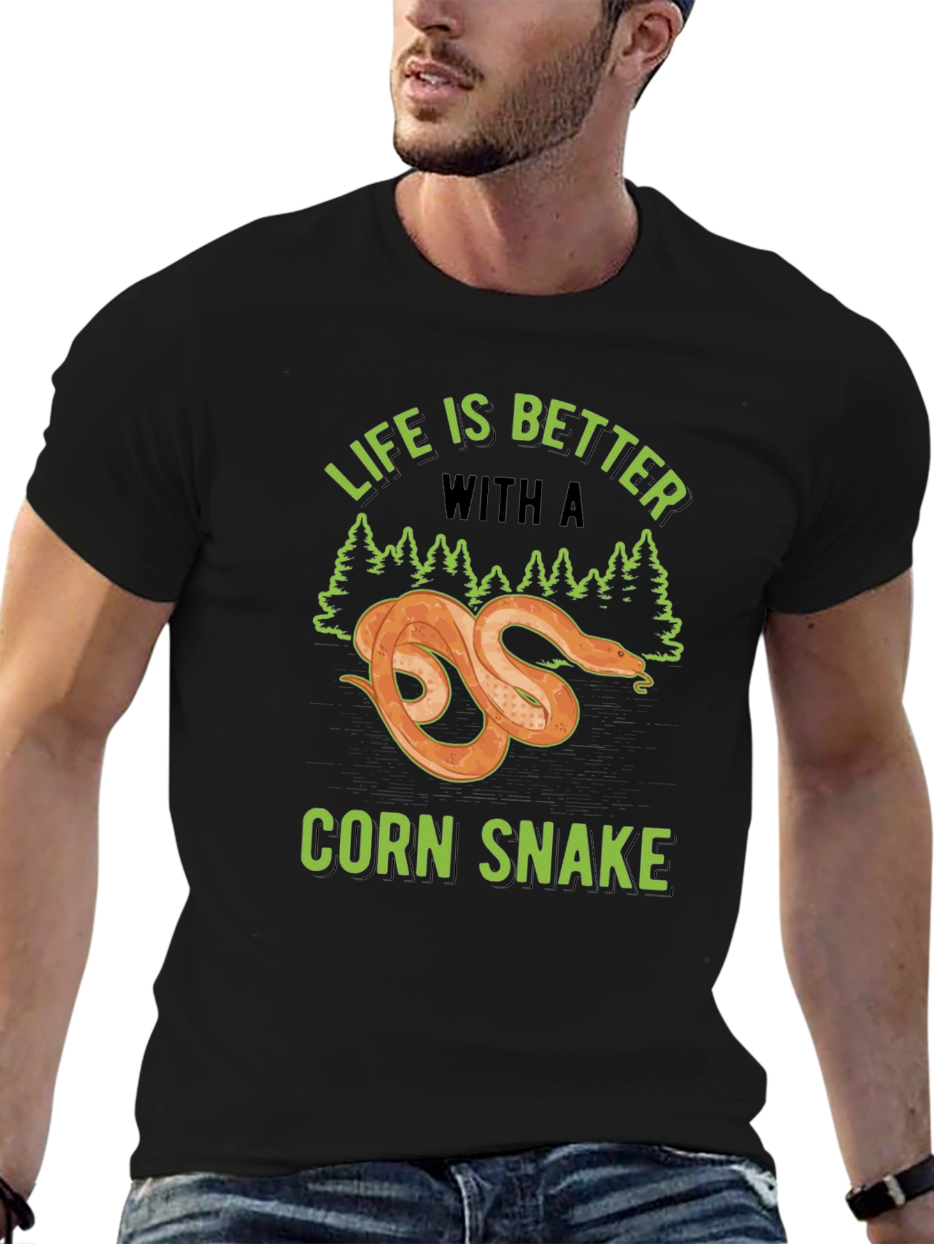 Black Life is Better with a Corn Snake Graphic T-Shirt view 6