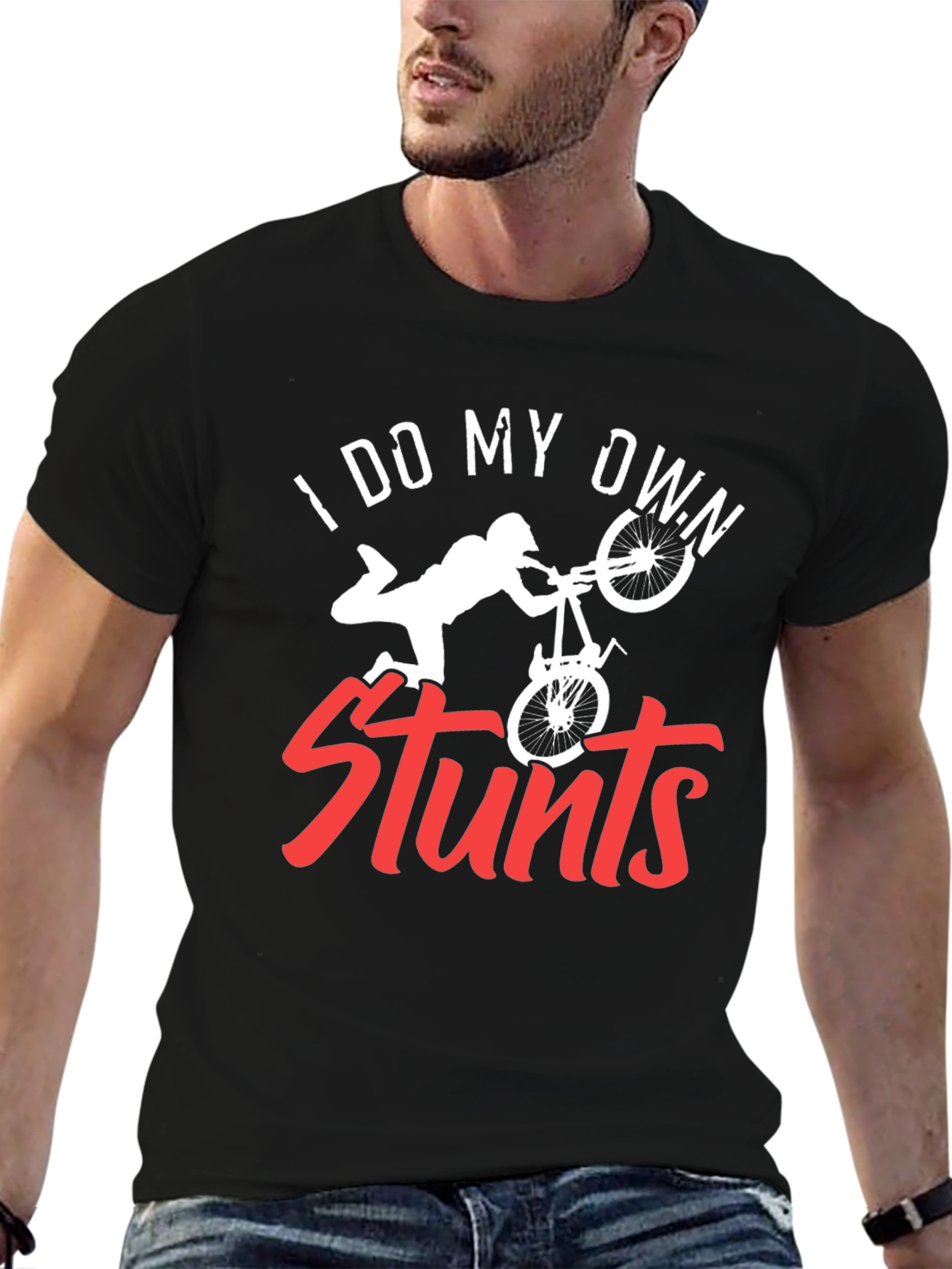 Black I Do My Own Stunts Graphic Tee - Black view 6