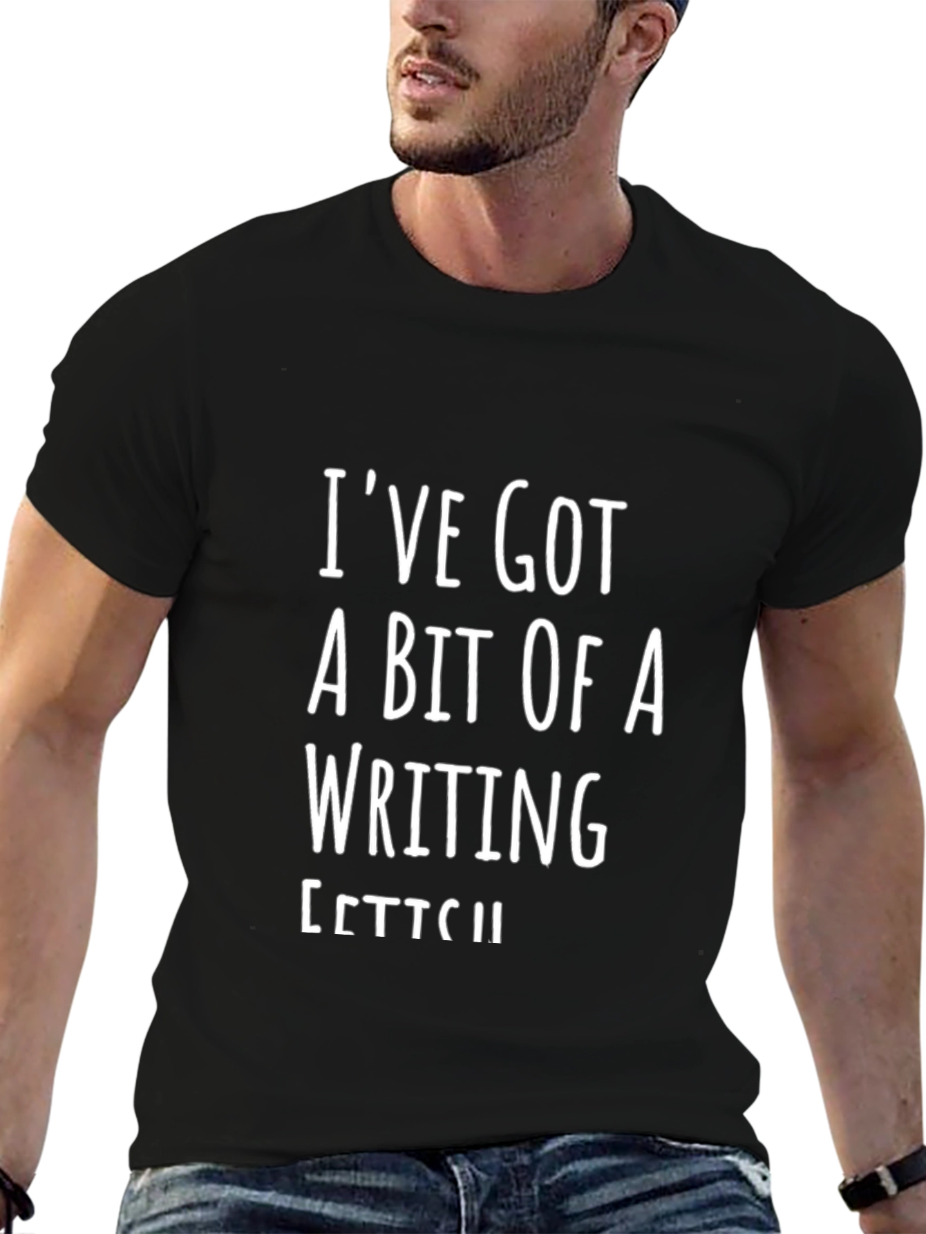 Black Writing Itch T-Shirt - Funny Writer Tee view 6