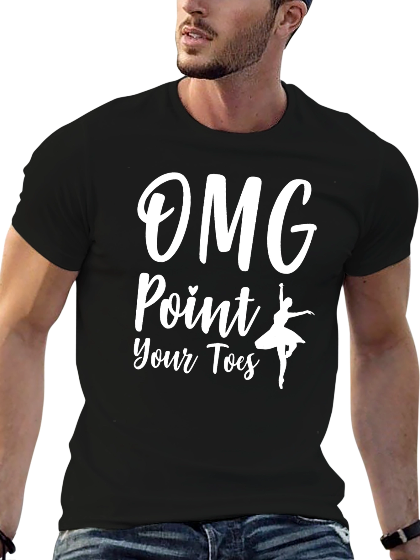Black OMG Point Your Toes Graphic Tee view 6