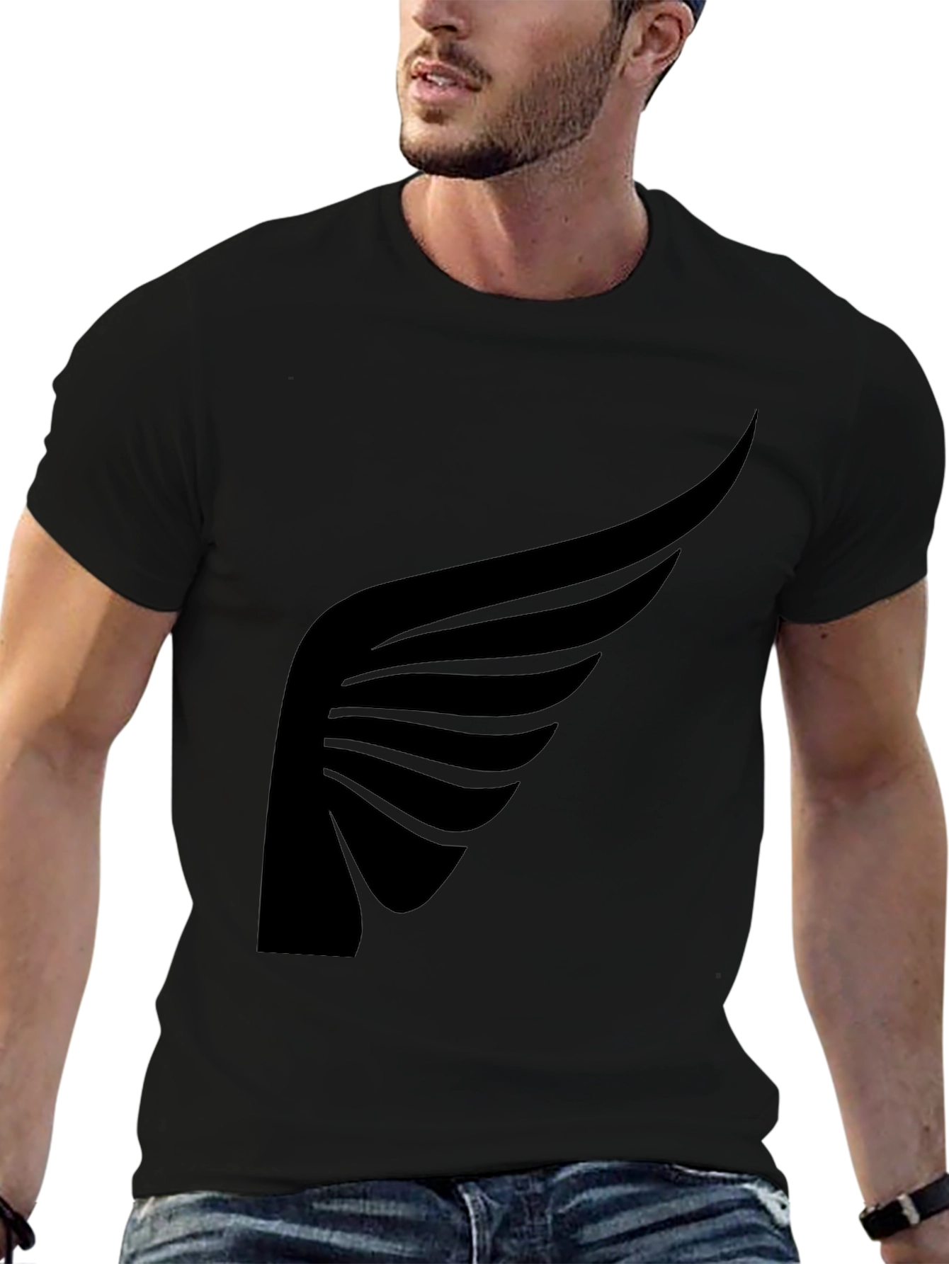 Black Black Wing Graphic Tee - Stylish Men's T-Shirt view 6
