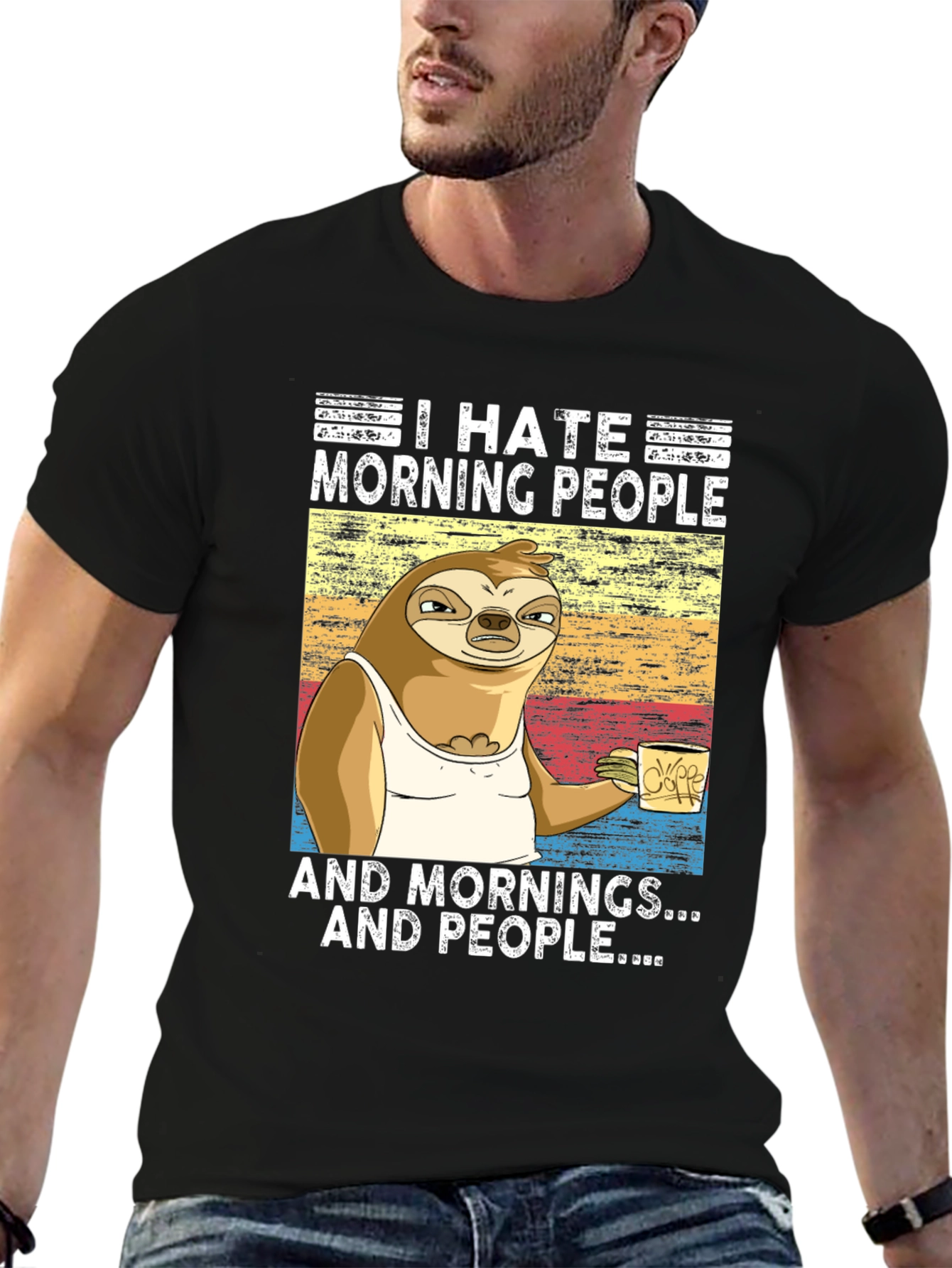I Hate Morning People Sloth Graphic Tee - 6