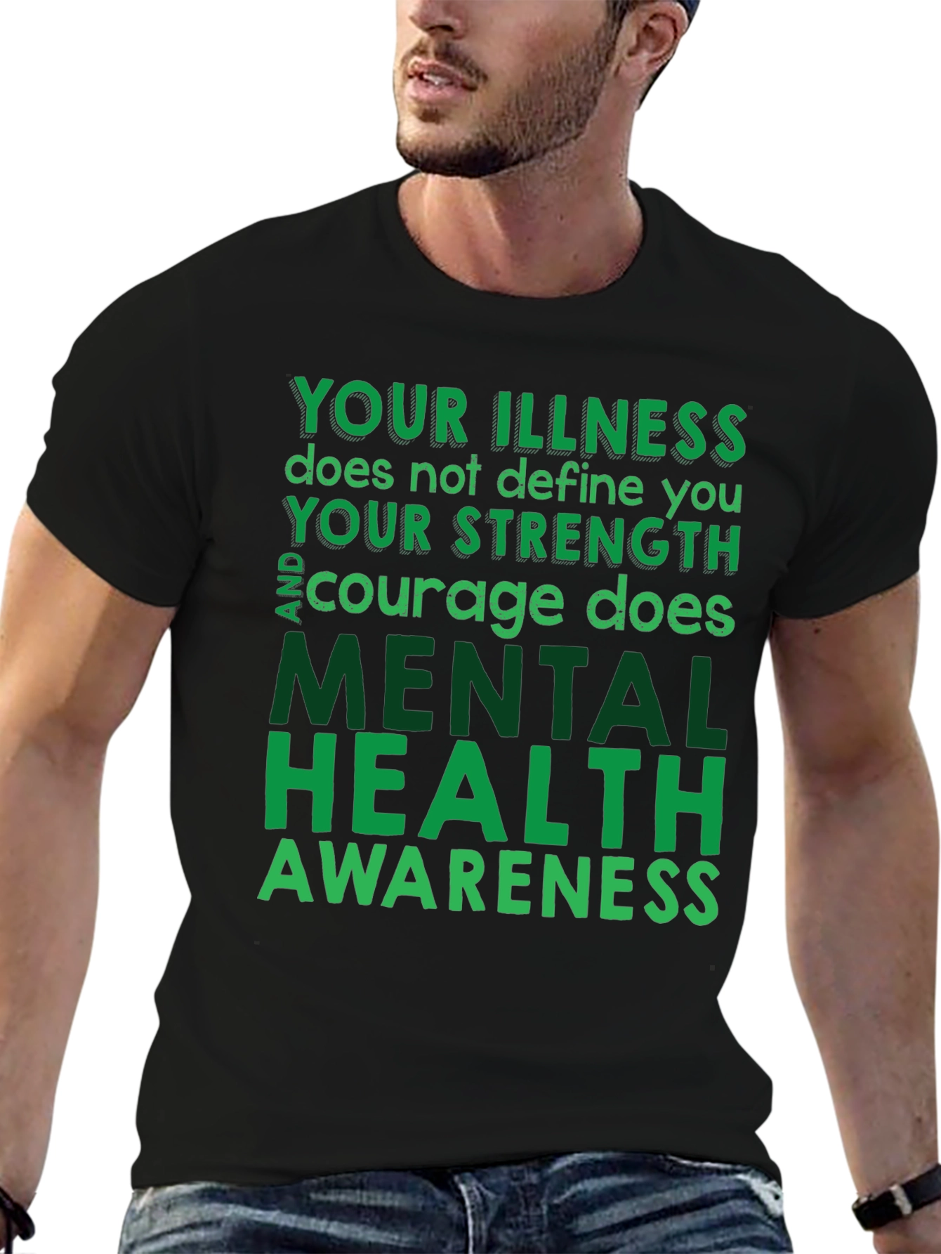 Black Mental Health Awareness T-Shirt - Inspirational Tee view 6