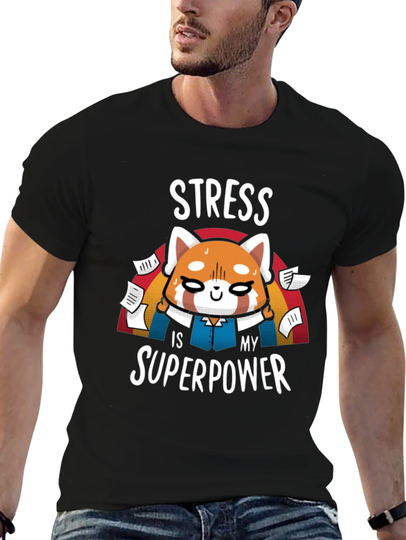 Black Stress Superpower Black T-Shirt  view 6