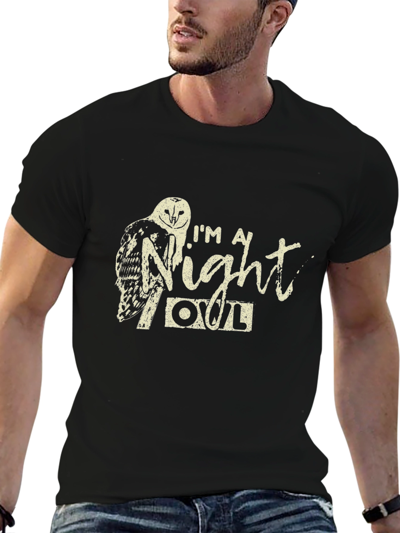 Black I'm A Night Owl Graphic T-Shirt view 6