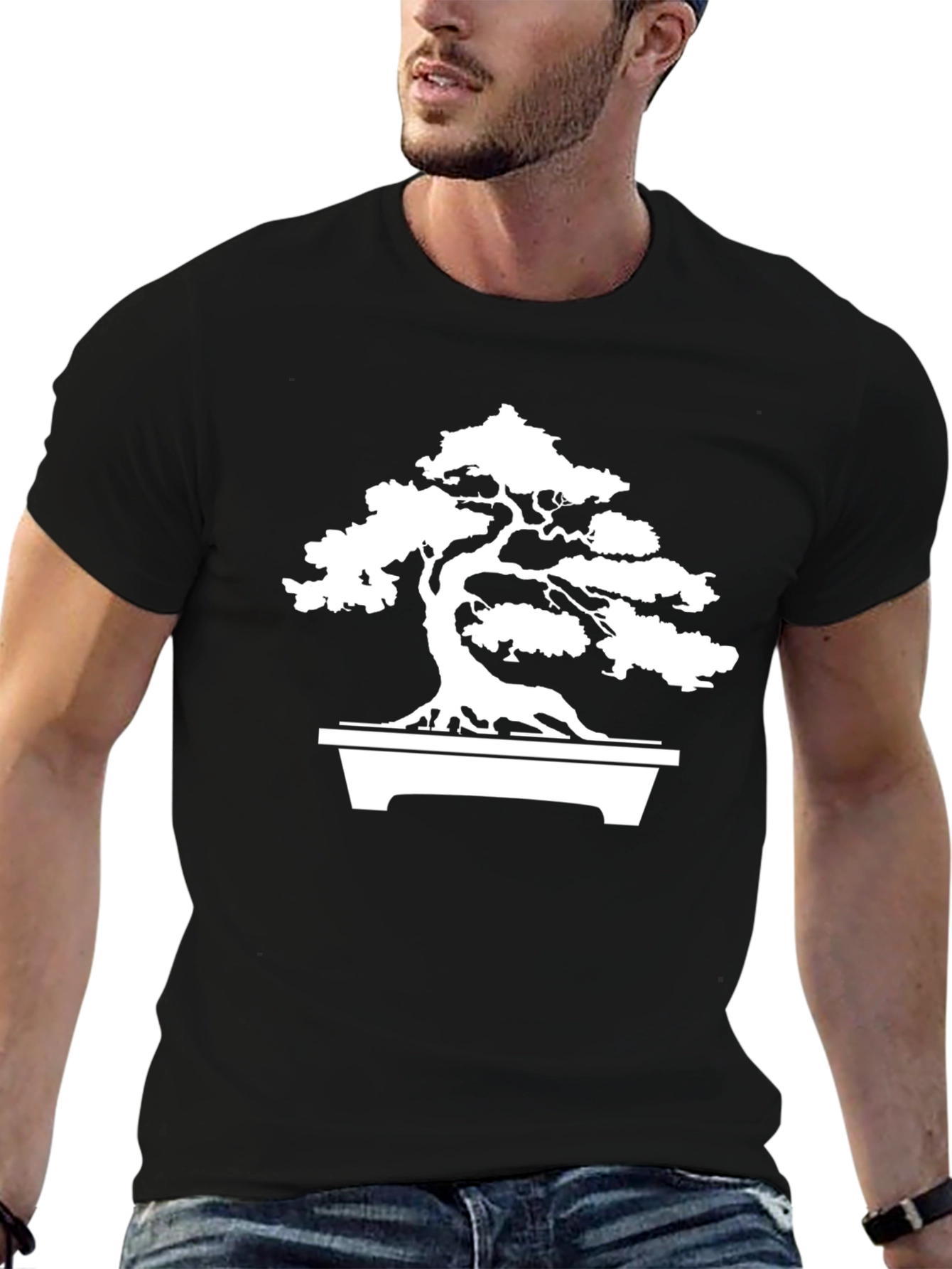 Black Bonsai Tree Graphic T-Shirt - Unique & Stylish Design view 6