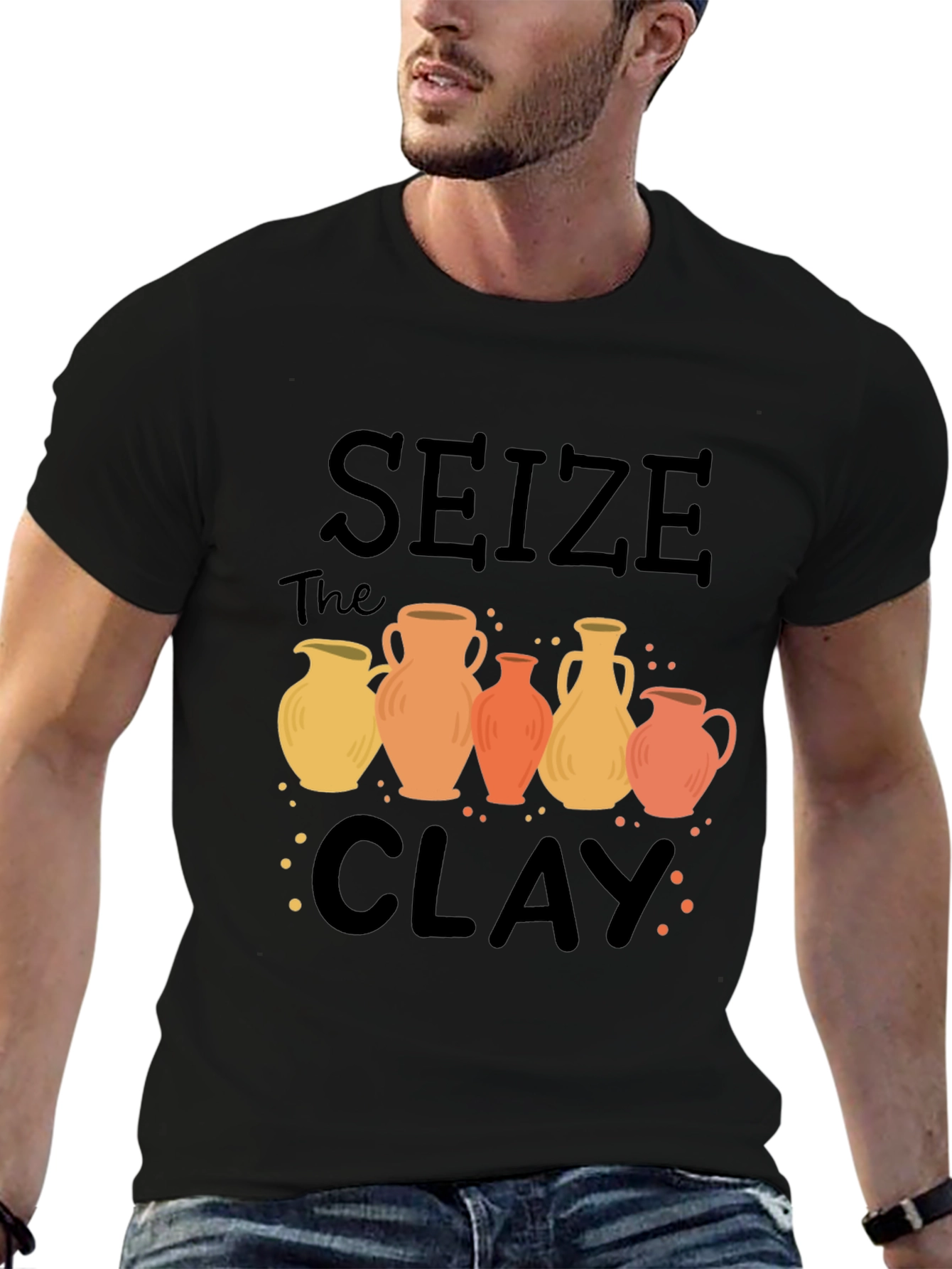Black Seize The Clay Pottery T-Shirt view 6