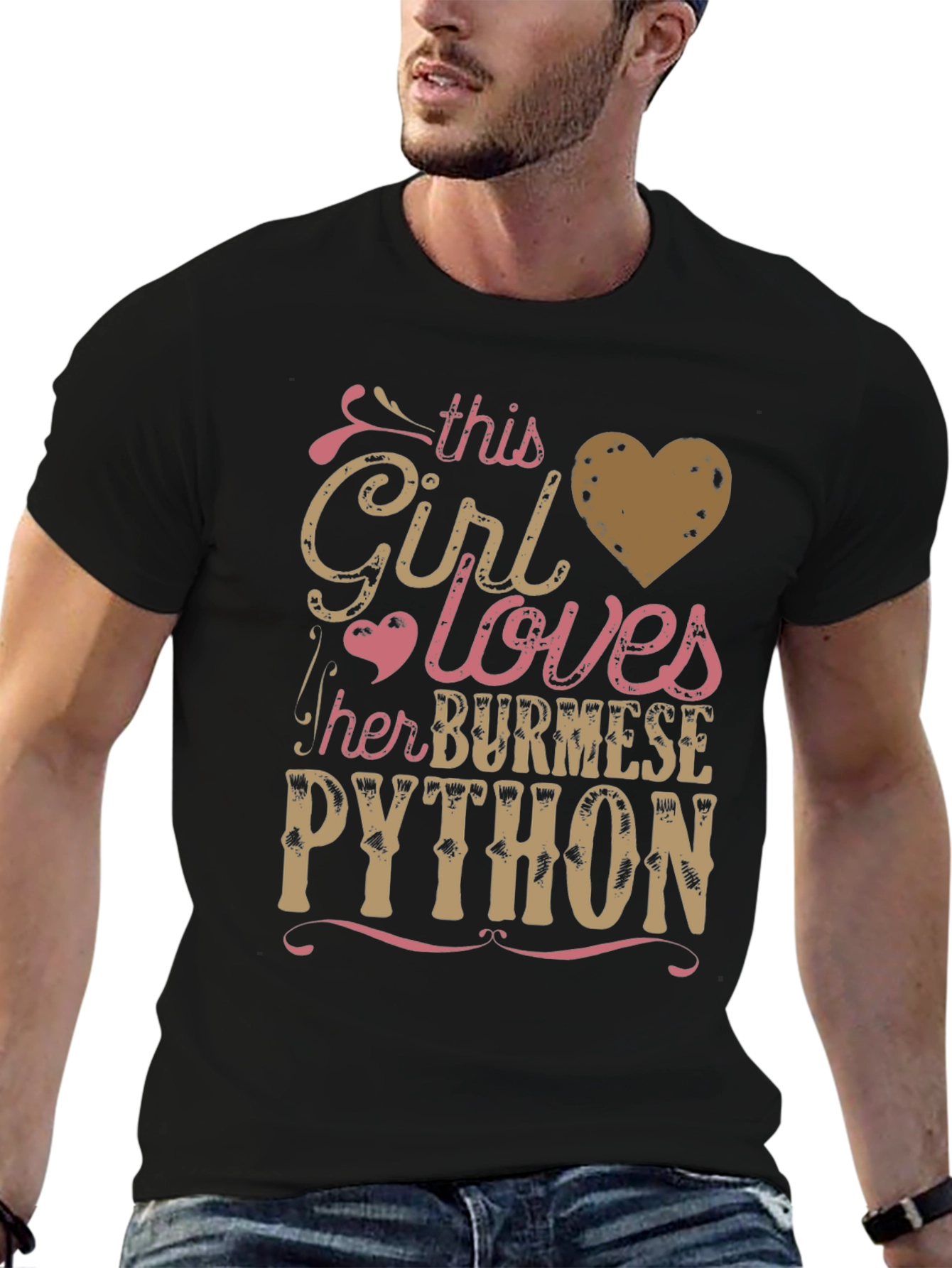 Black Girl Loves Burmese Python Graphic T-Shirt view 6