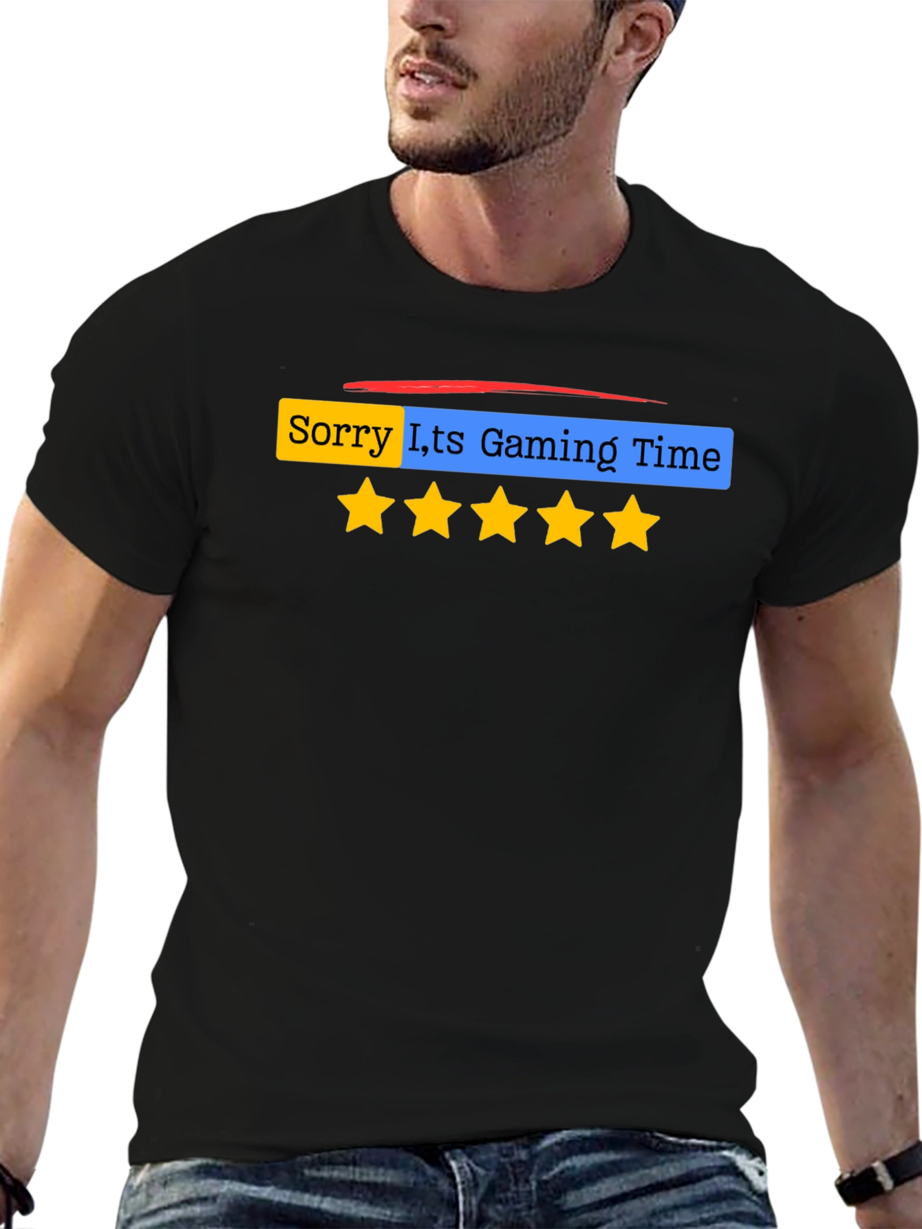 Black Gaming Time T-Shirt - Funny Gamer Tee view 6