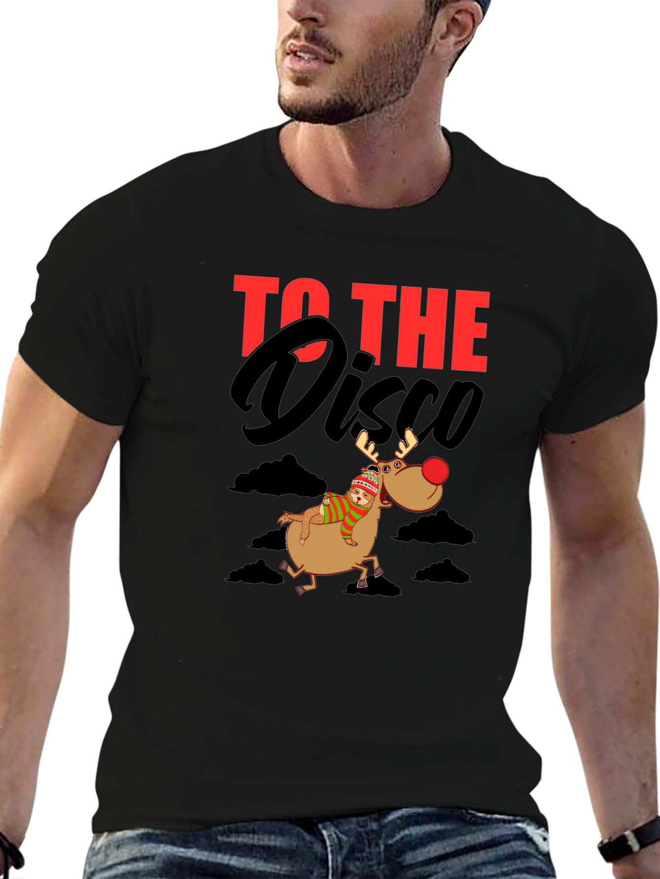 Black To The Disco Reindeer T-Shirt view 6