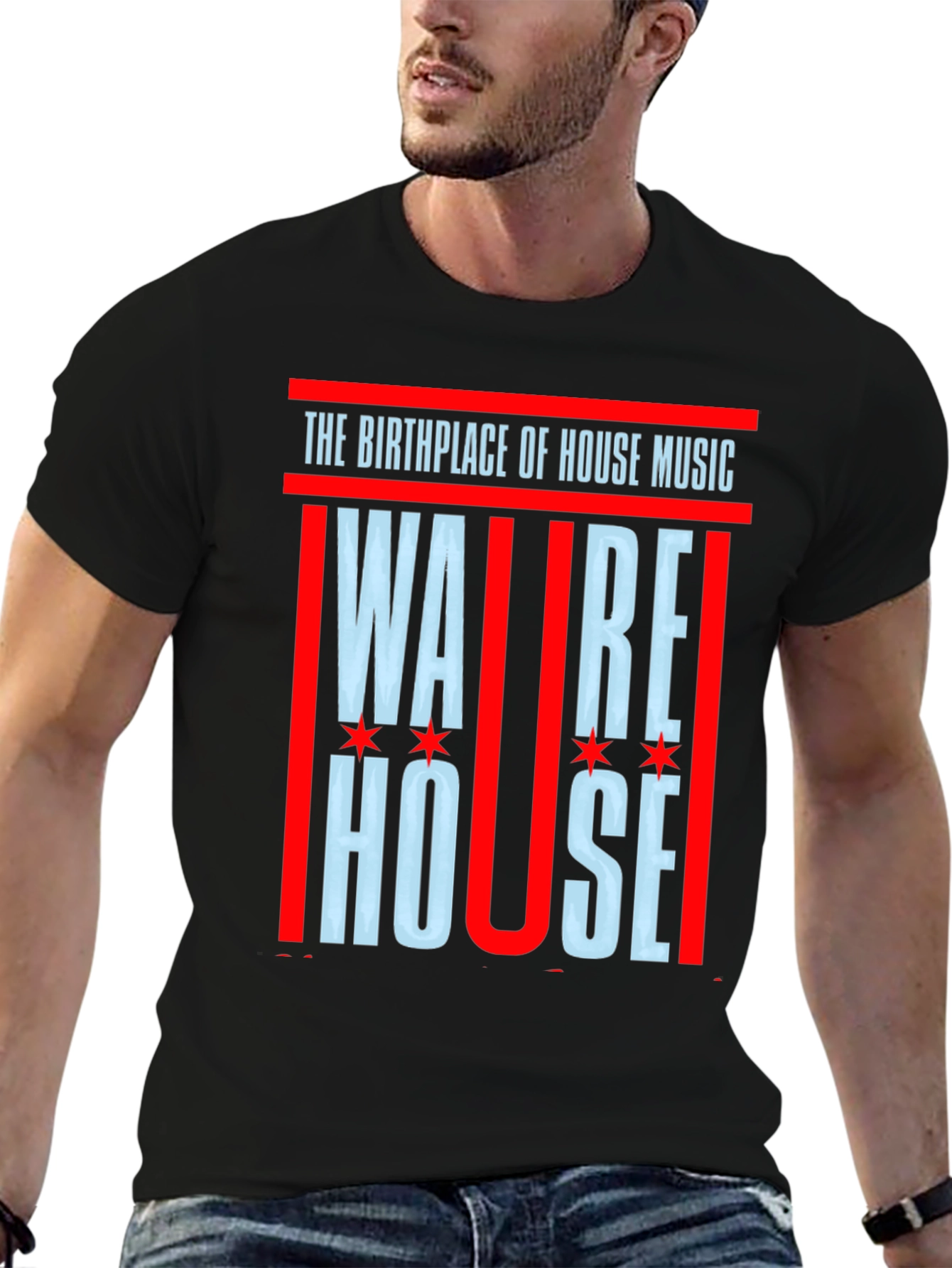 Black Warehouse House Music T-Shirt - Birthplace of House view 6