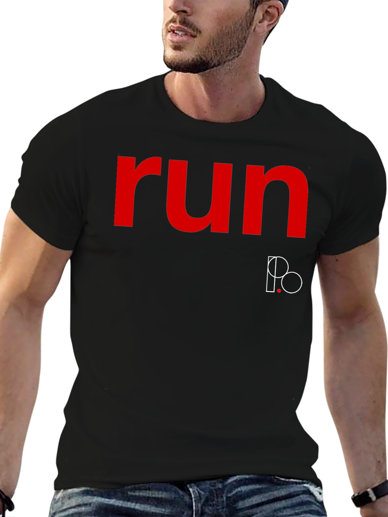 Black Run IPO Graphic T-Shirt - Men's Black Tee view 6