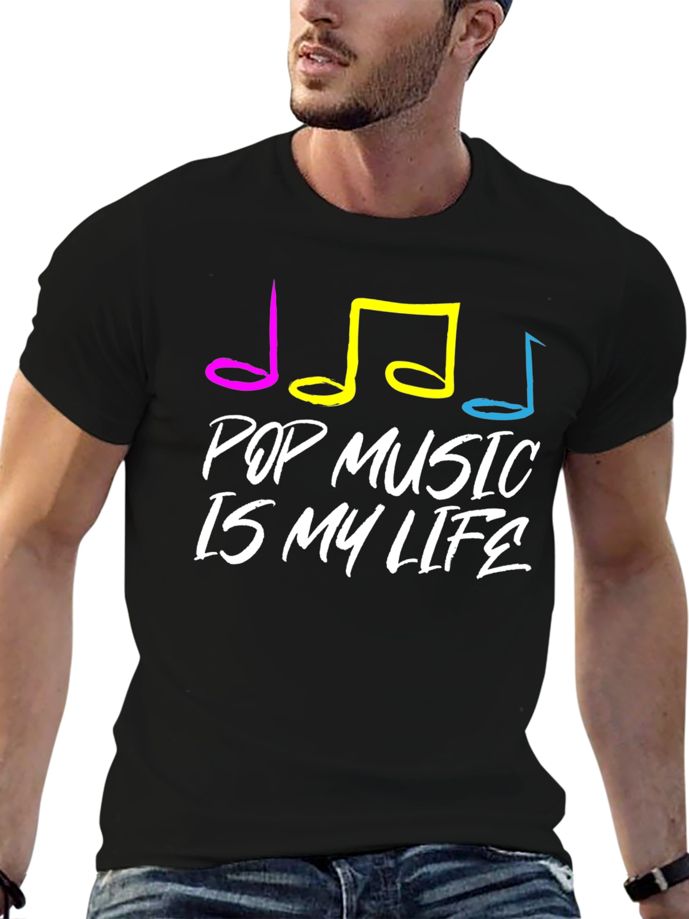 Black Pop Music Is My Life T-Shirt view 6