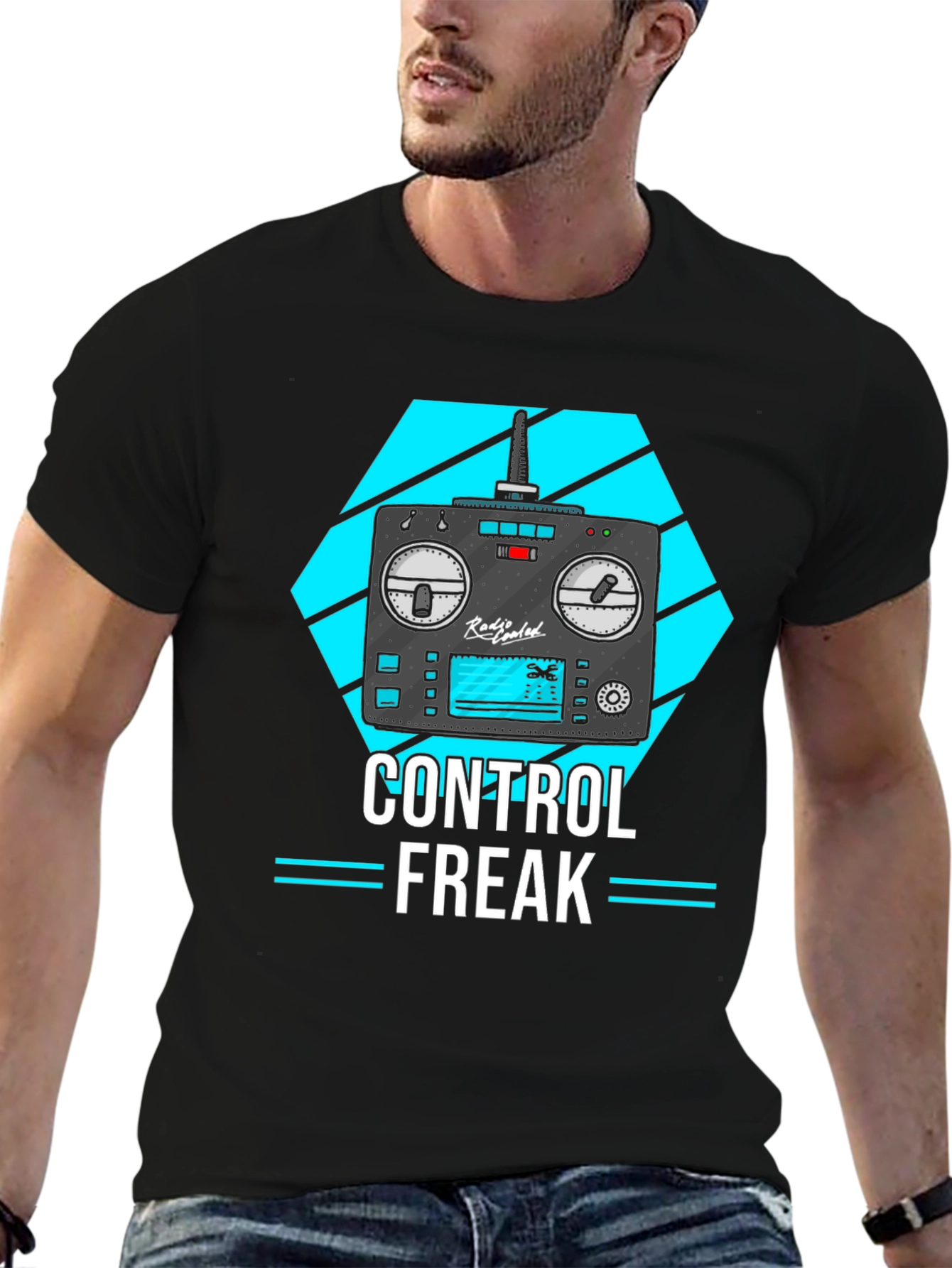 Black Control Freak T-Shirt - Black Graphic Tee view 6