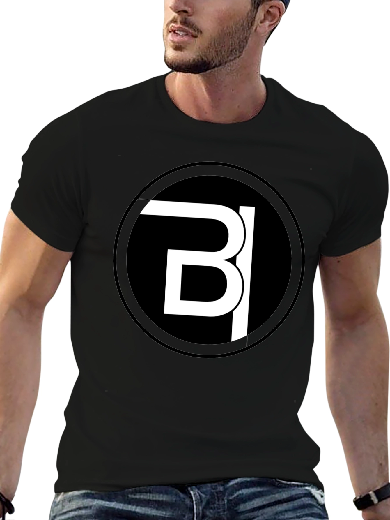 Modern Black Tee with Bold White Logo Design - 6
