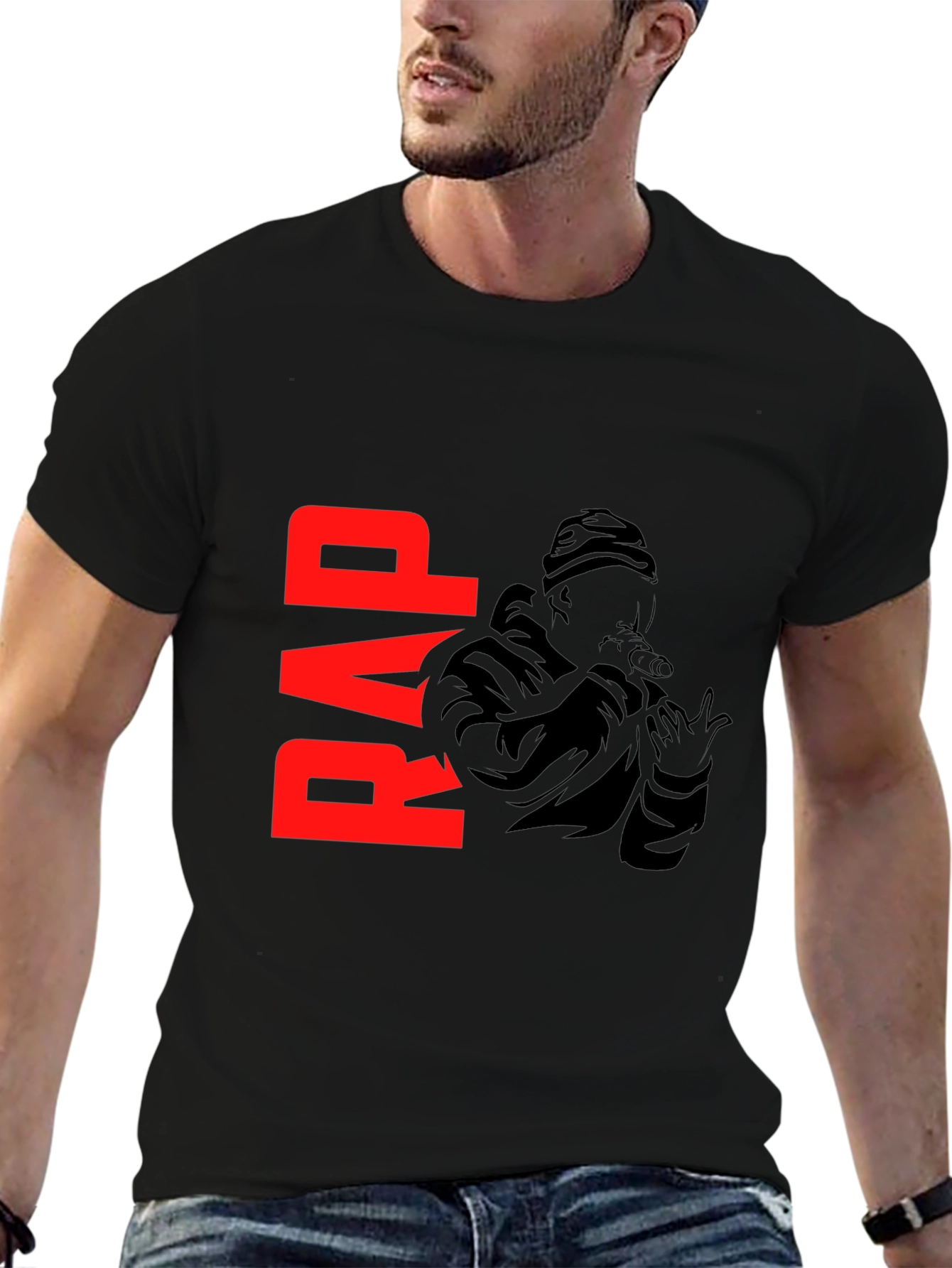 Black Rap Graphic Black T-Shirt view 6