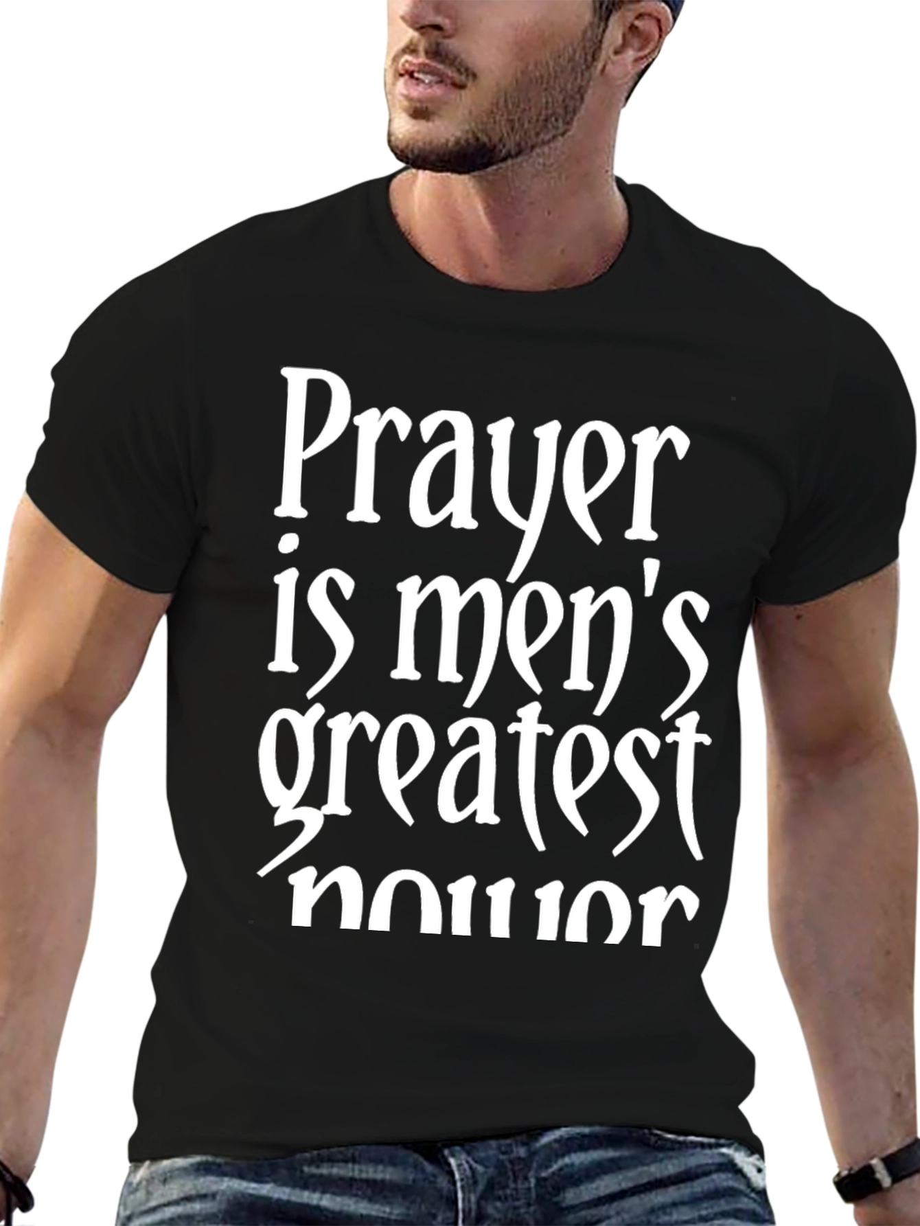 Black Prayer is Men's Greatest Honor T-Shirt view 6