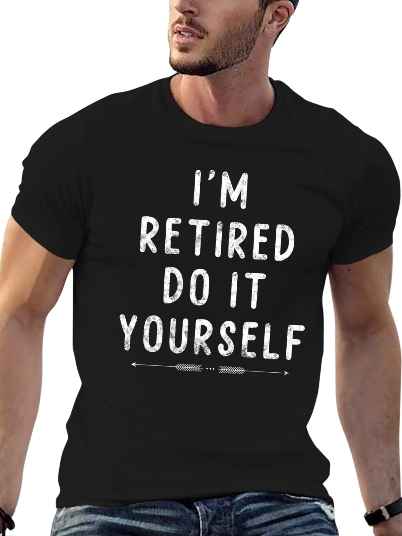 Black I'm Retired Do It Yourself Graphic Tee view 6