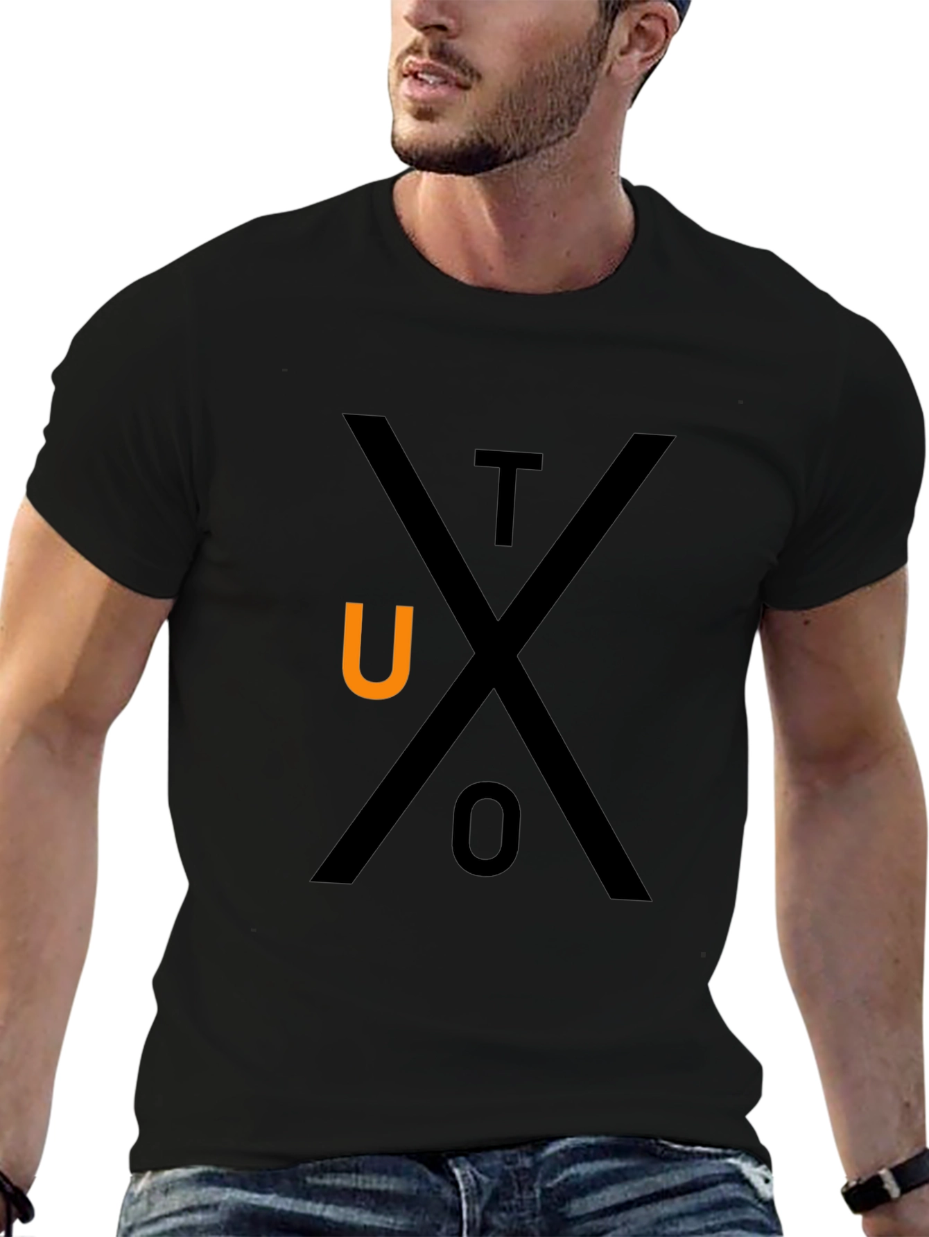 Black TUXO Graphic T-Shirt - Black Cotton Tee view 6