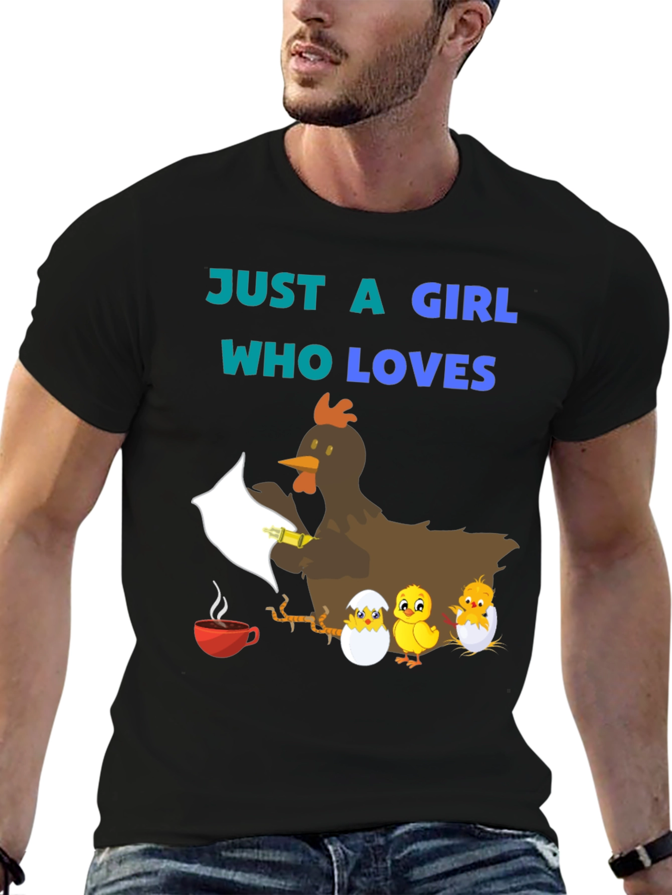 Black Girl Who Loves Chicken T-Shirt view 6
