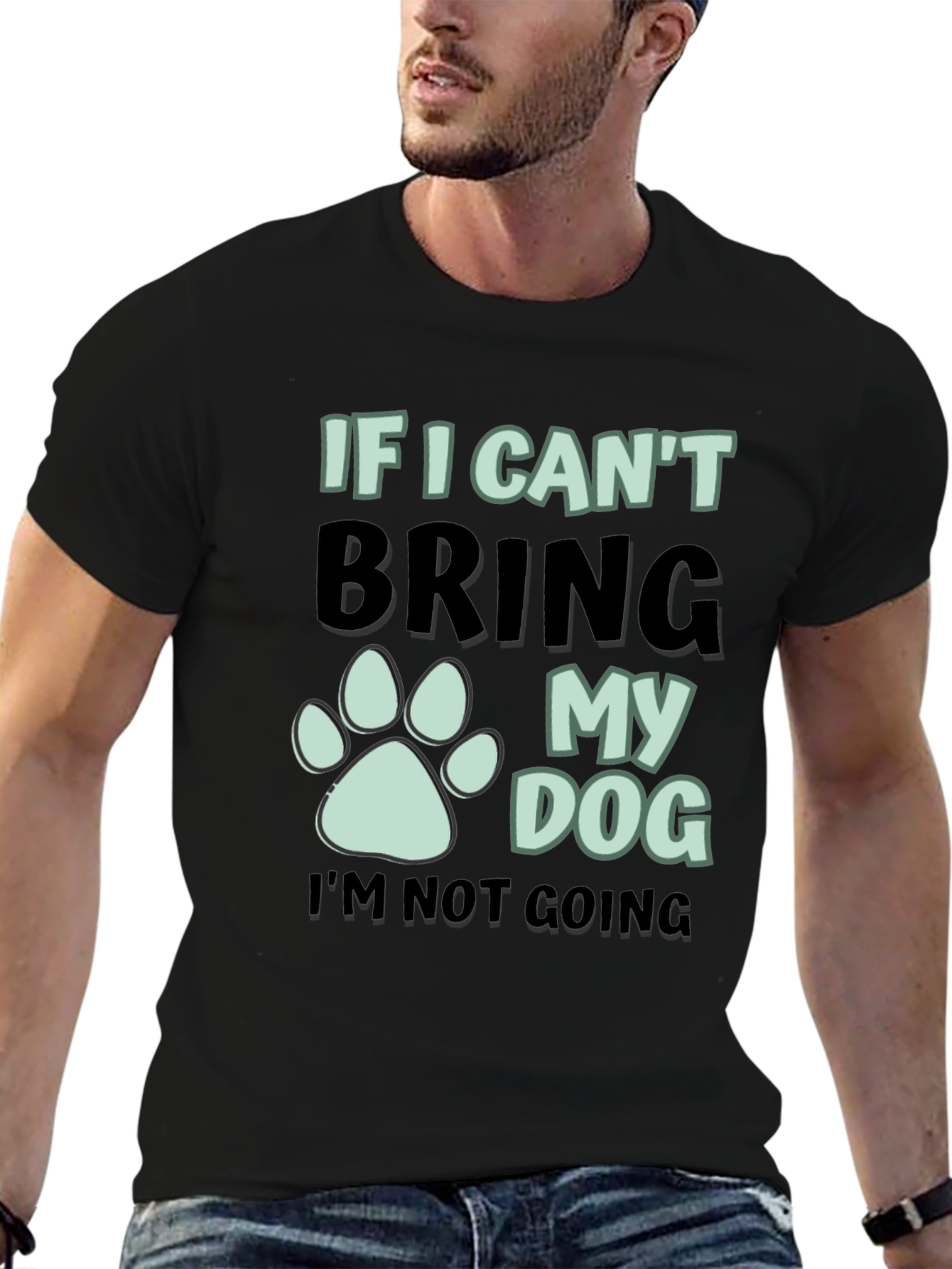 Black Dog Lover T-Shirt: If I Can't Bring My Dog Tee view 6